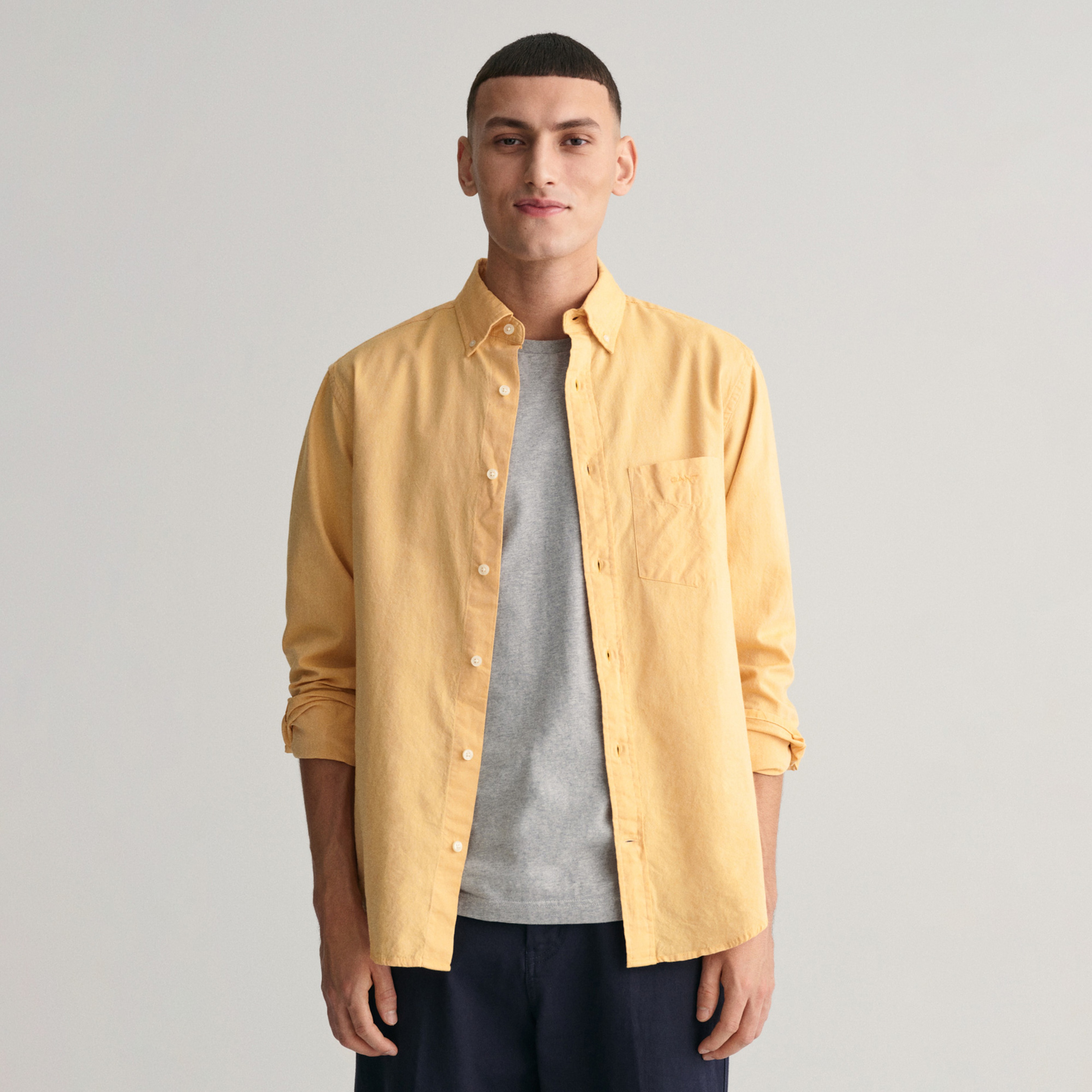 GANT Erkek Sarı Regular Fit Düğmeli Yaka Oxford Gömlek