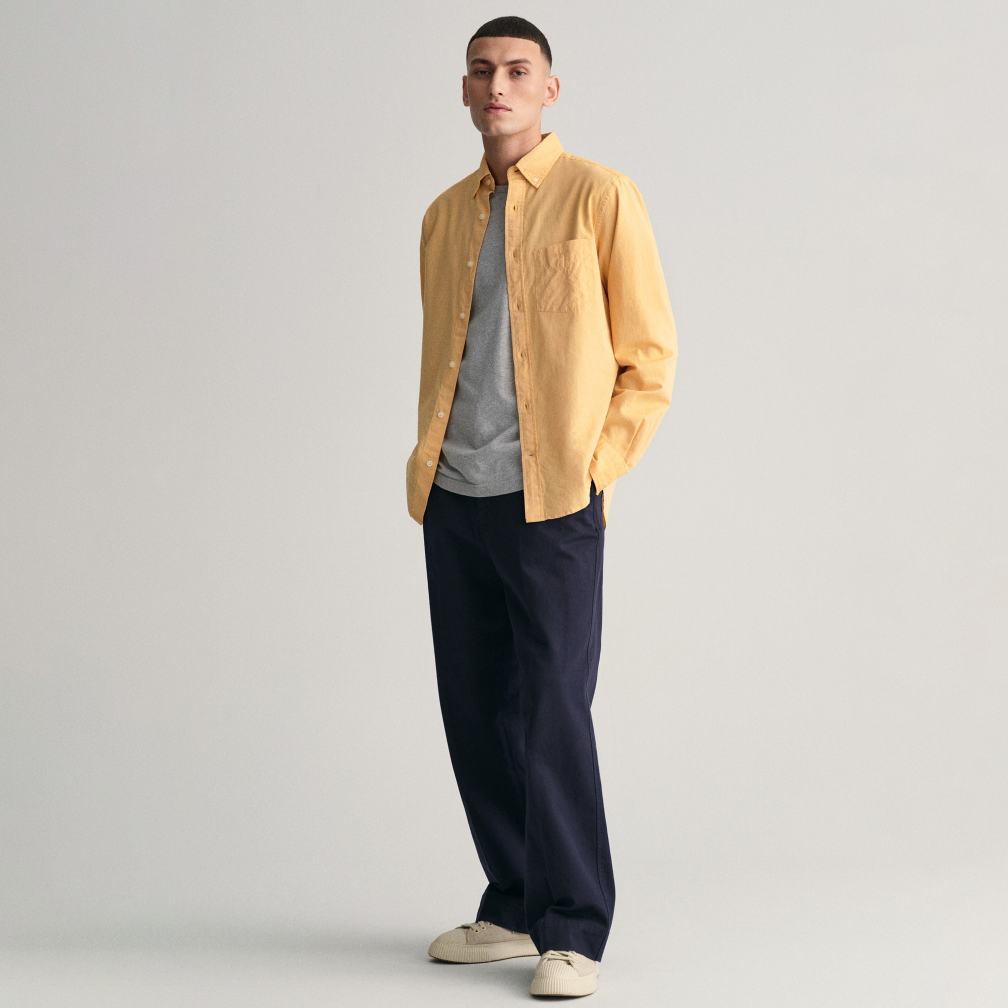 GANT Erkek Sarı Regular Fit Düğmeli Yaka Oxford Gömlek