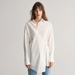 GANT Kadın Beyaz Oversize Fit Klasik Yaka Gömlek