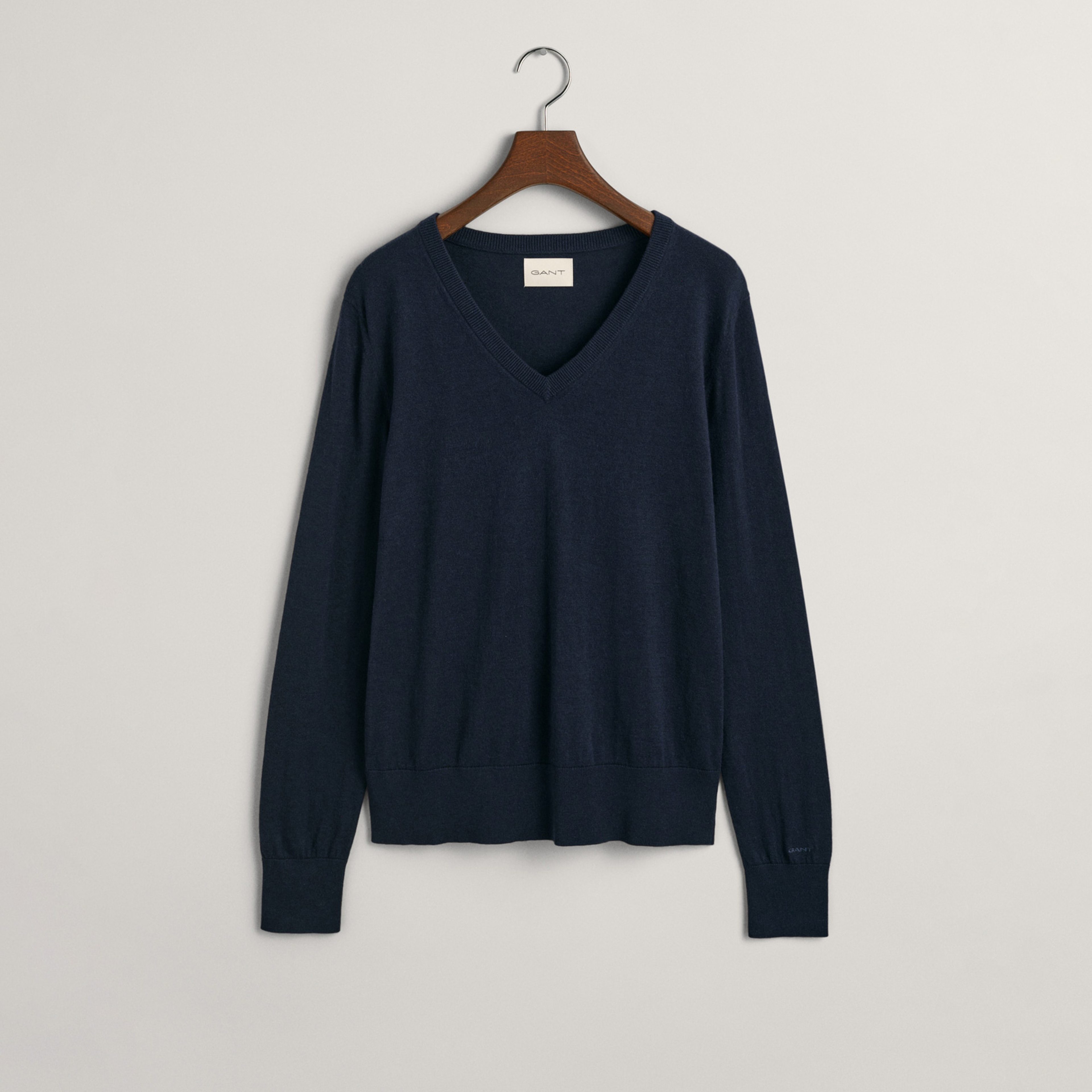 GANT Kadın Lacivert Regular Fit V Yaka Kazak