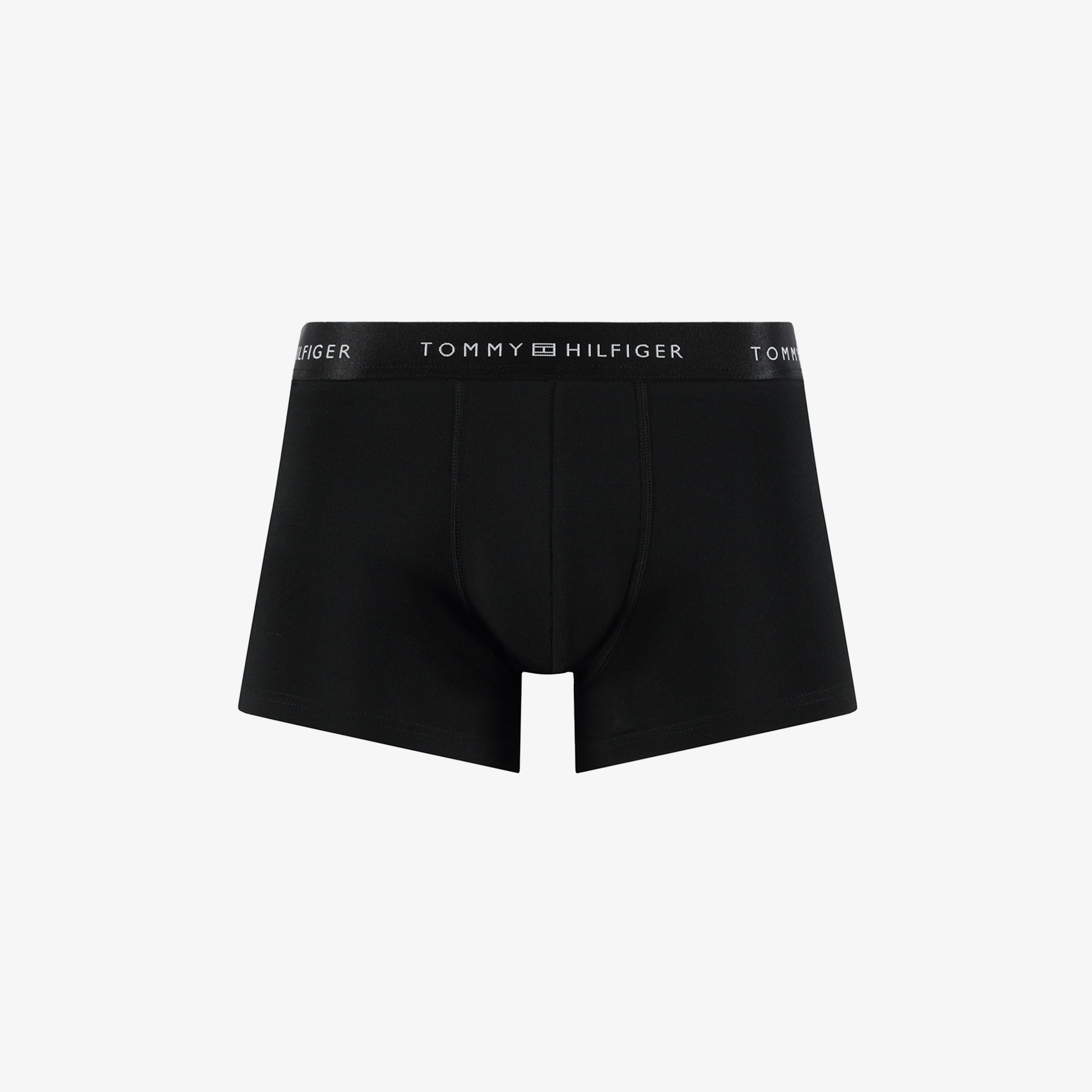 Tommy Hilfiger Trunk 3'lü Siyah/Gümüş/Yeşil Bantlı Erkek Siyah Boxer