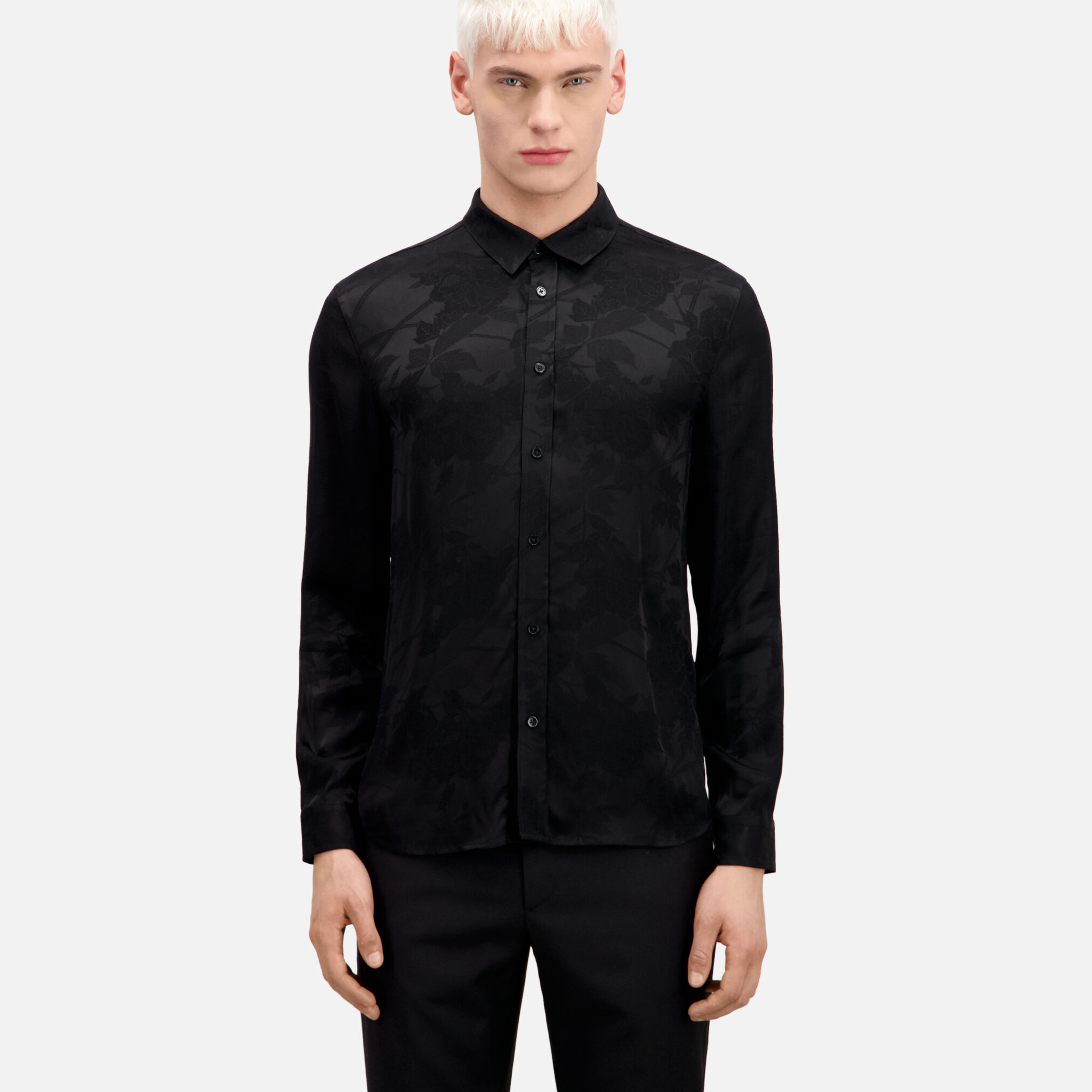 ERKEK DESENLİ SİYAH GÖMLEK