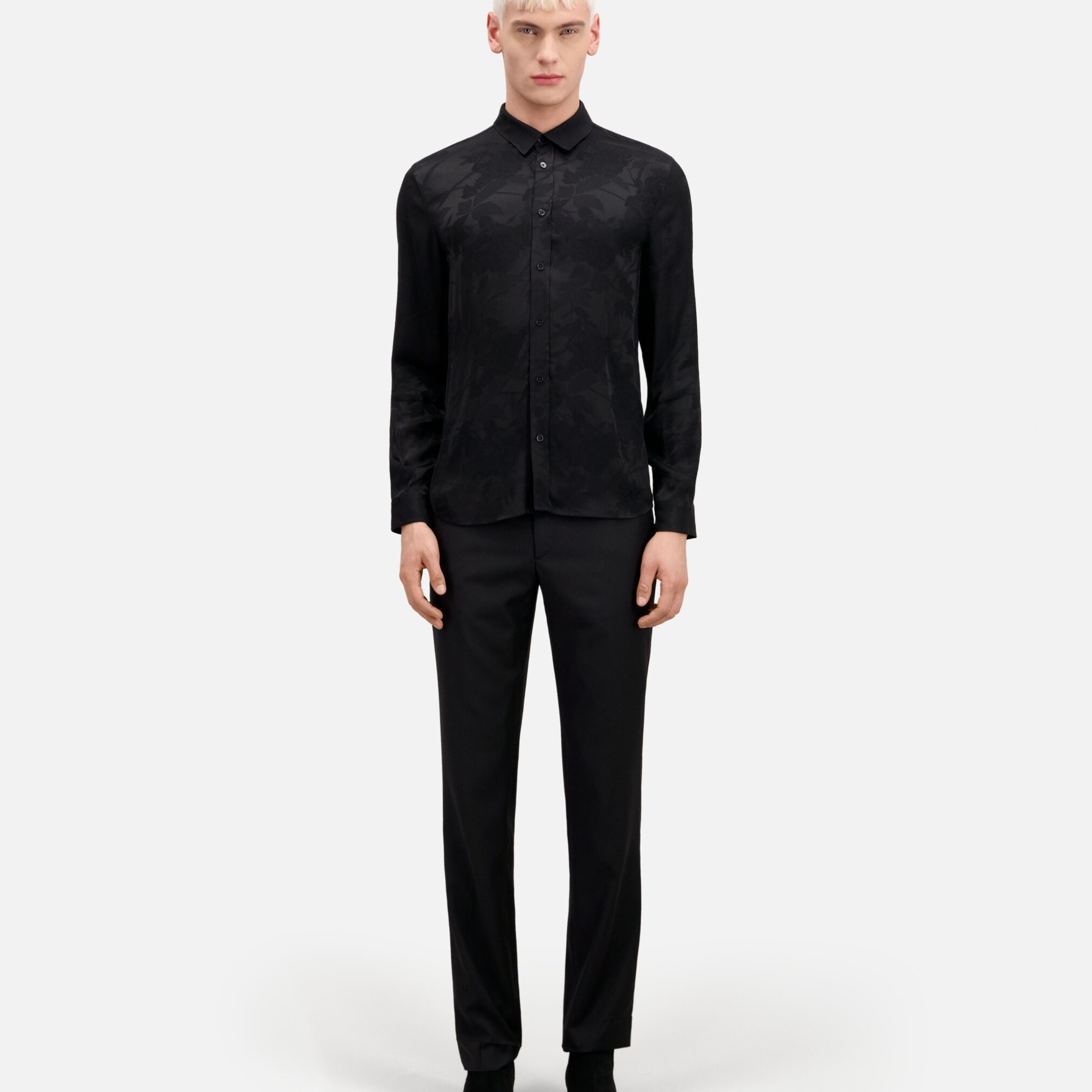 ERKEK DESENLİ SİYAH GÖMLEK