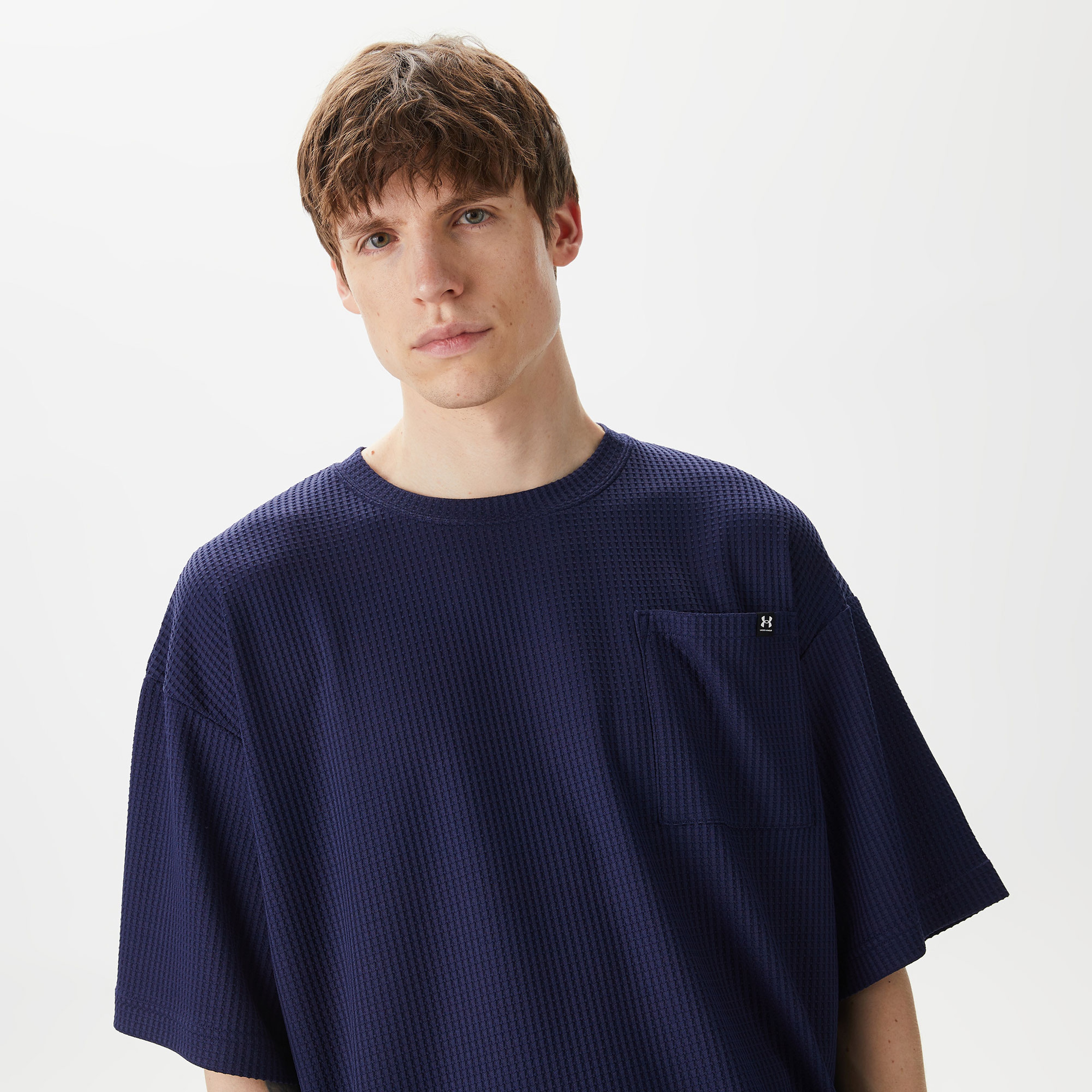 Under Armour Rival Waffle Crew Erkek Lacivert T-Shirt