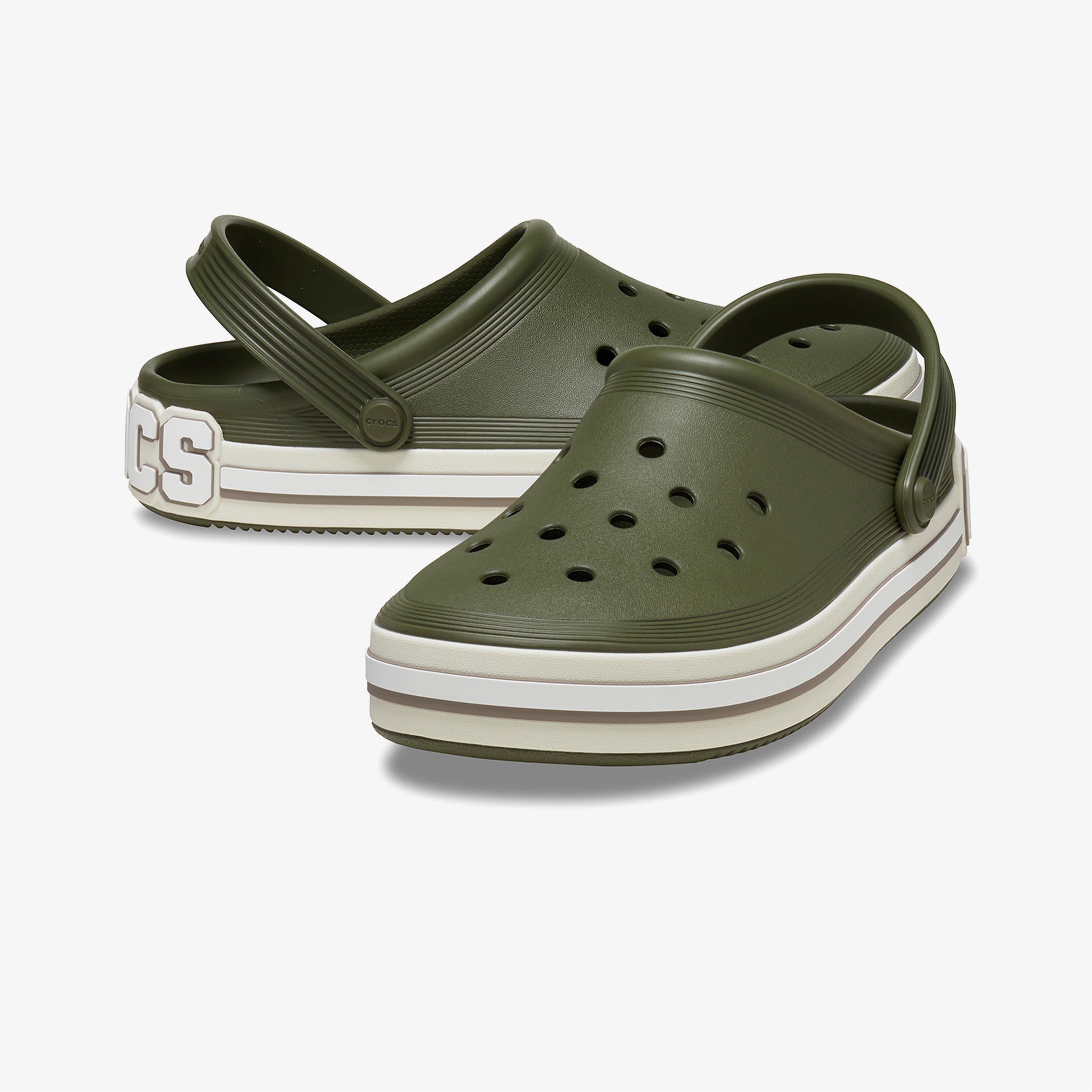 Crocs Off Court Logo Unisex Haki Terlik