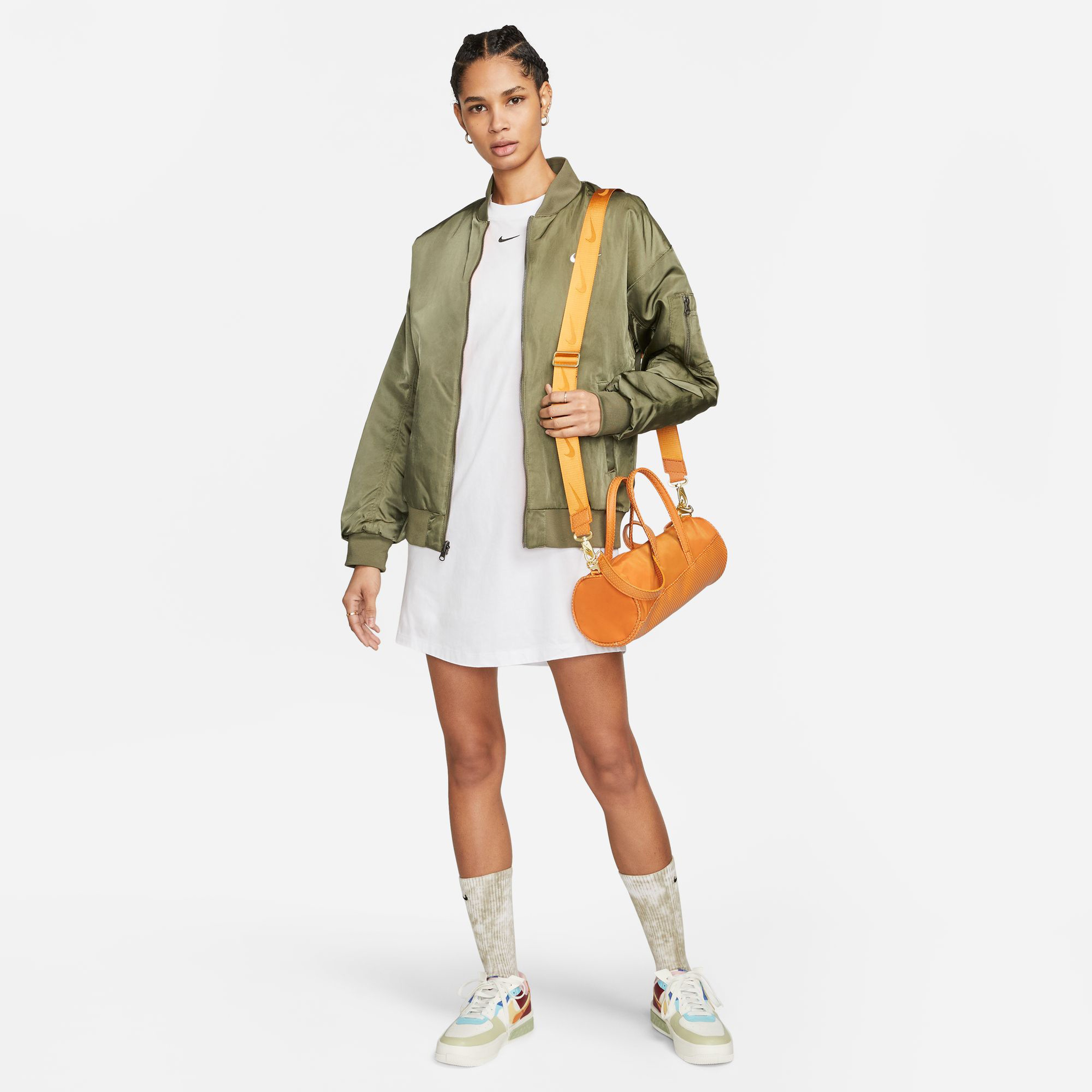 Nike Sportswear Essential Kadın Beyaz Elbise