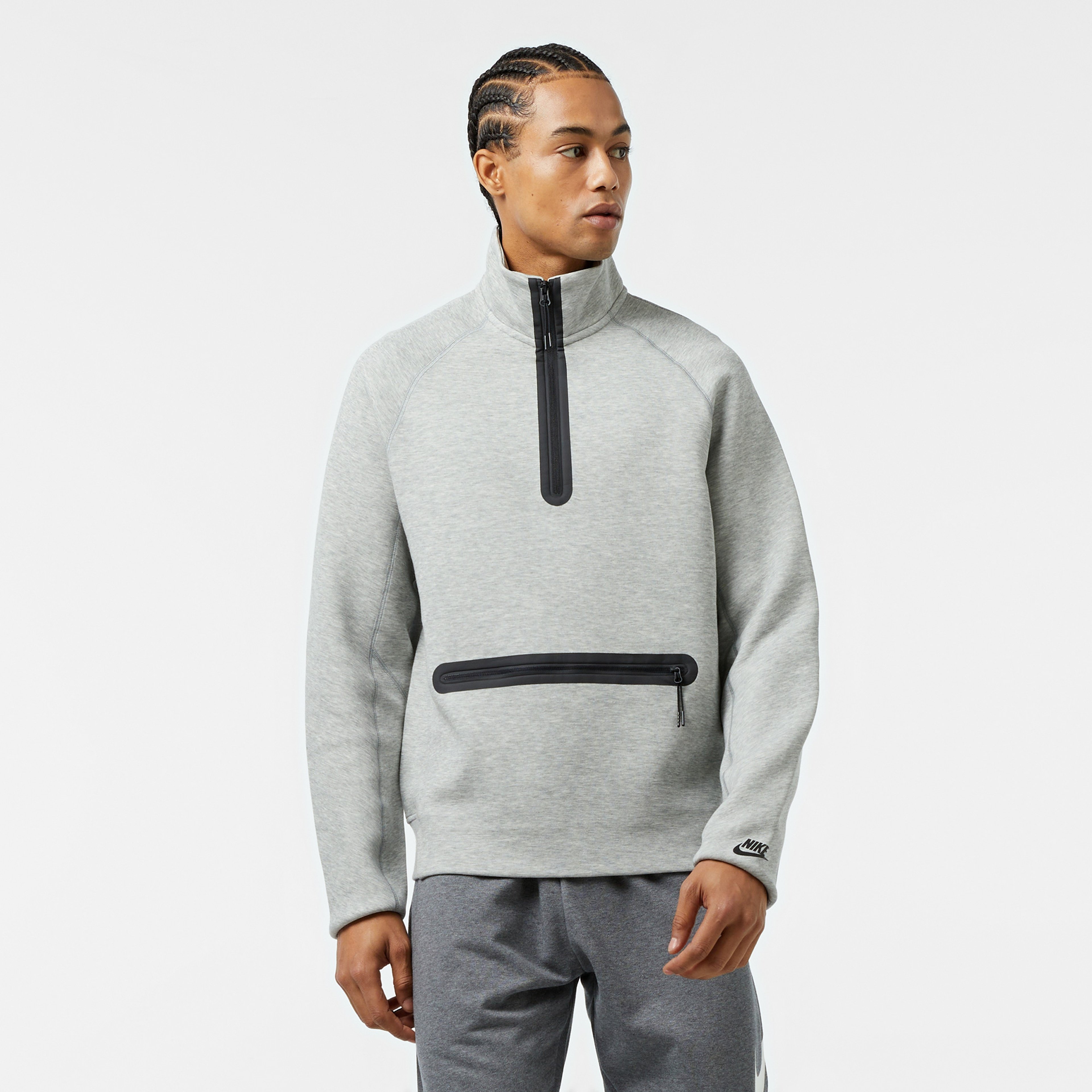 Nike Tech Fleece Top Erkek Gri Sweatshirt