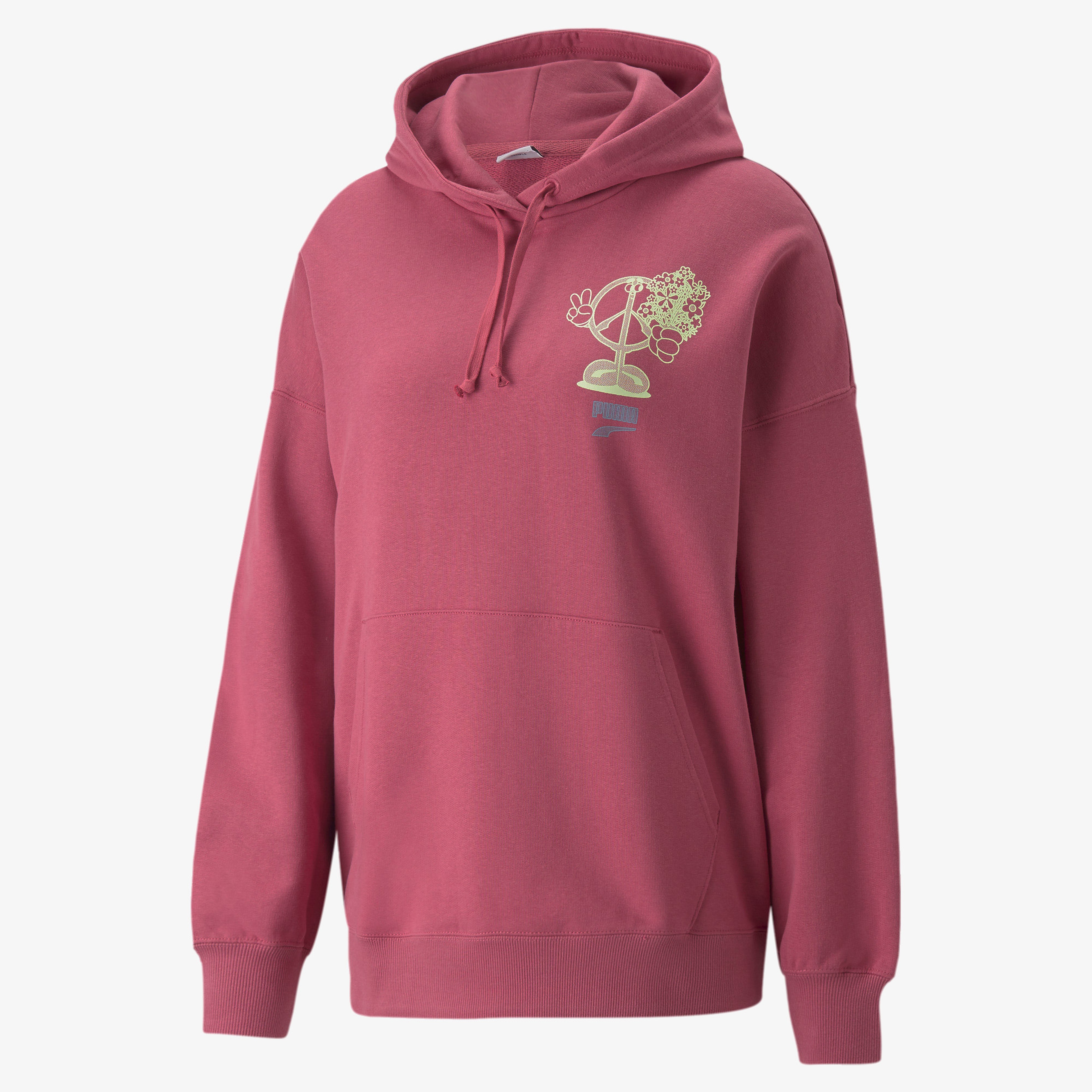 Puma Downtown Oversized Graphic Hoodie Tr Kadın Pembe Hoodie