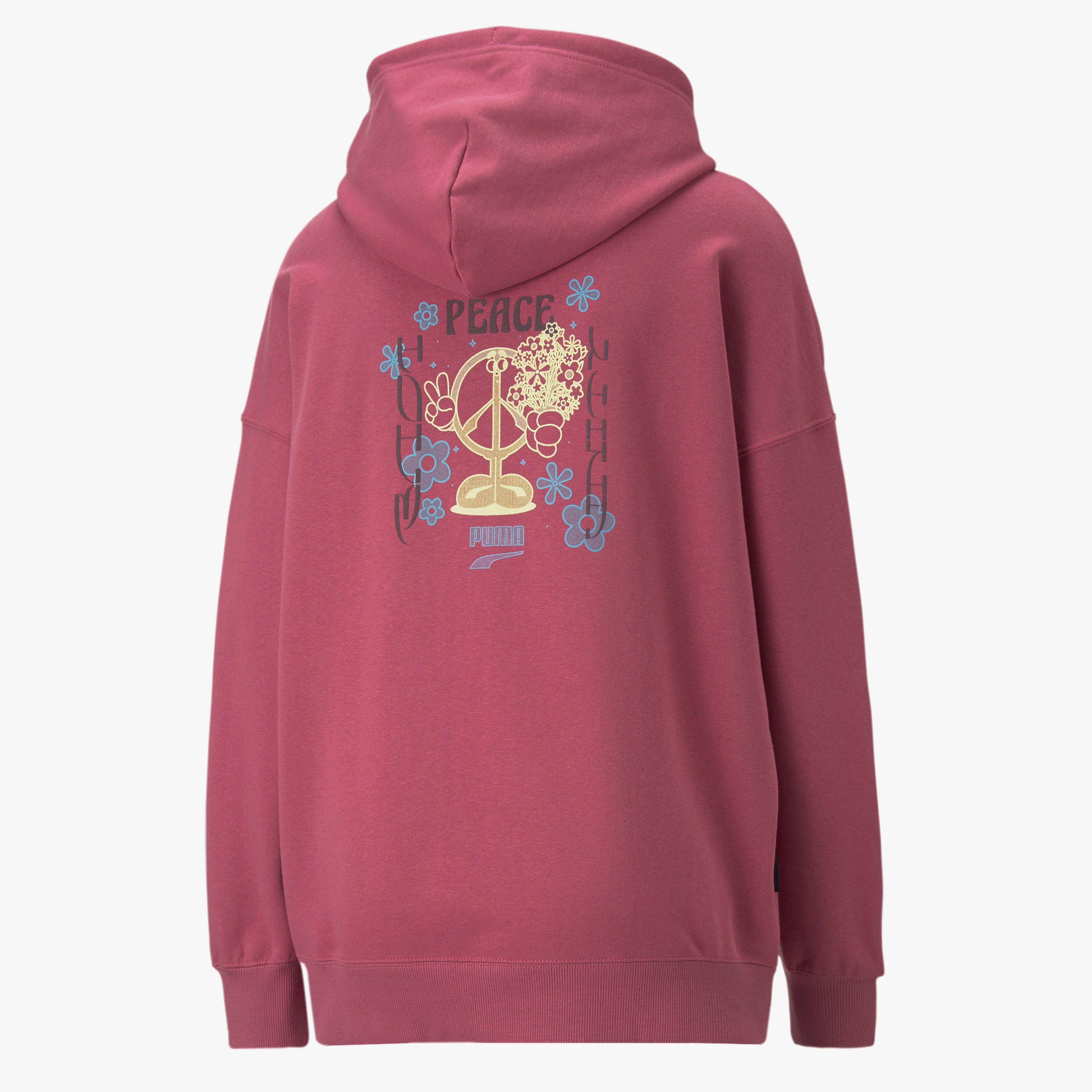 Puma Downtown Oversized Graphic Hoodie Tr Kadın Pembe Hoodie