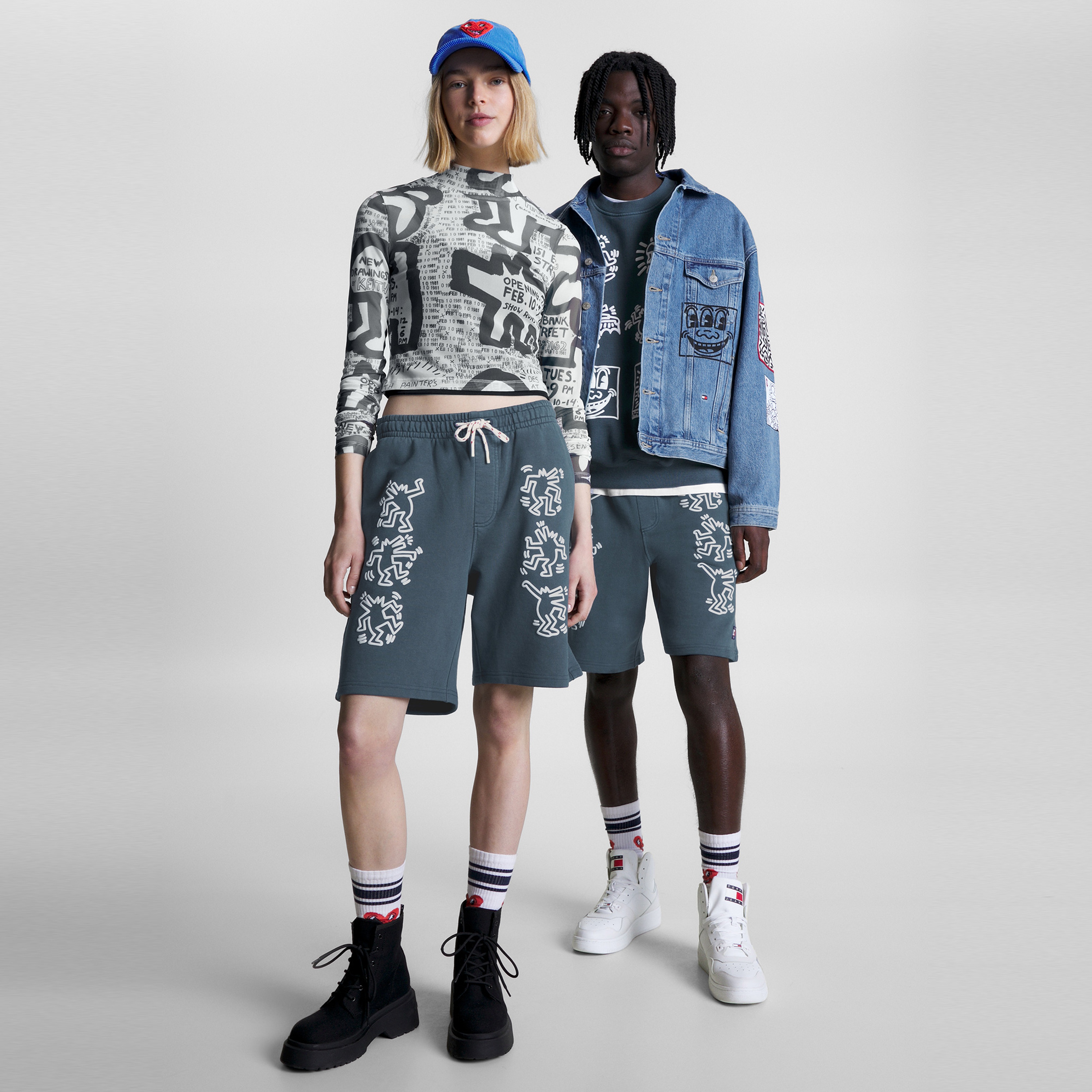 Tommy Jeans x Keith Haring Unisex Mavi Şort
