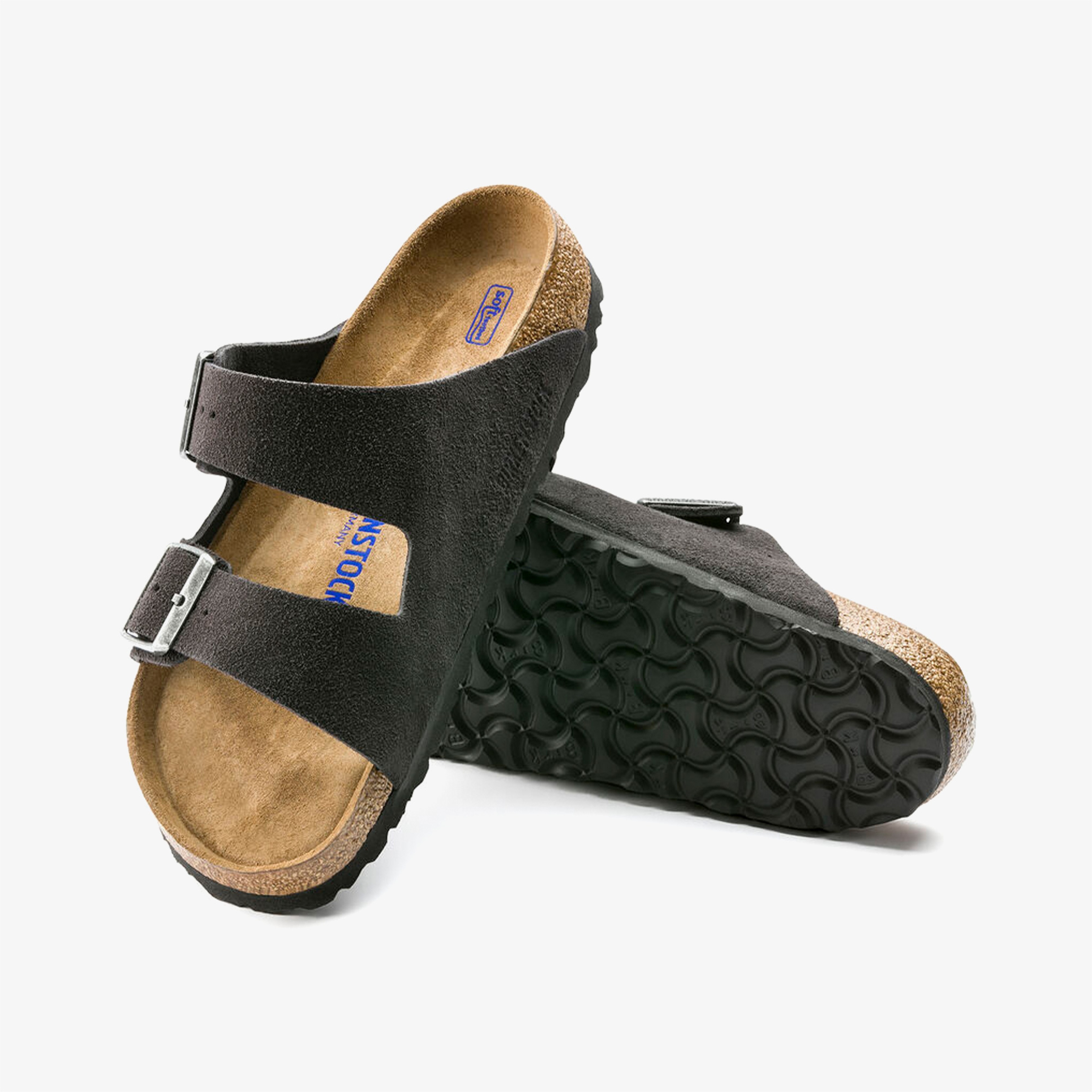 Birkenstock Arizona Suede Leather Erkek Koyu Gri Terlik