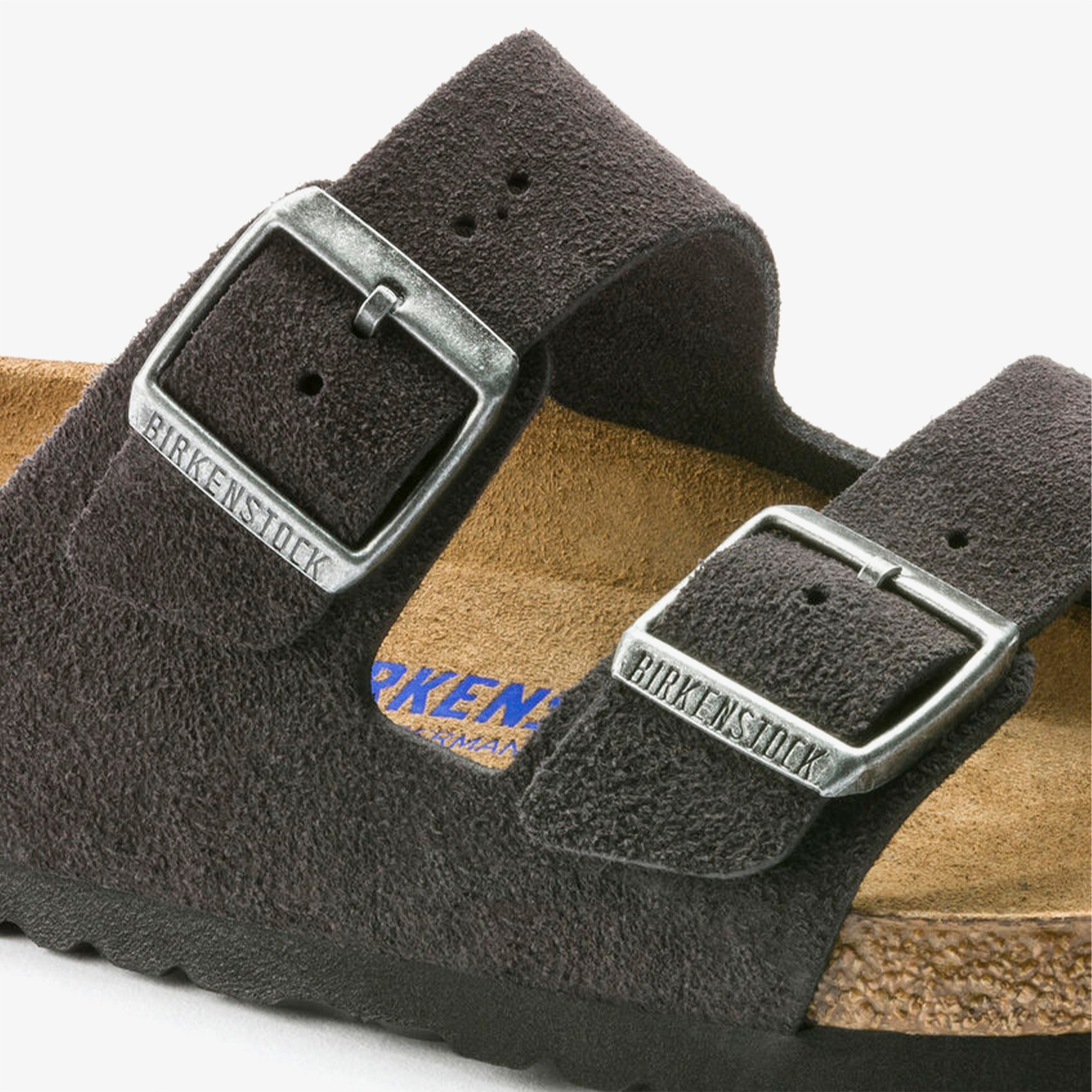 Birkenstock Arizona Suede Leather Erkek Koyu Gri Terlik