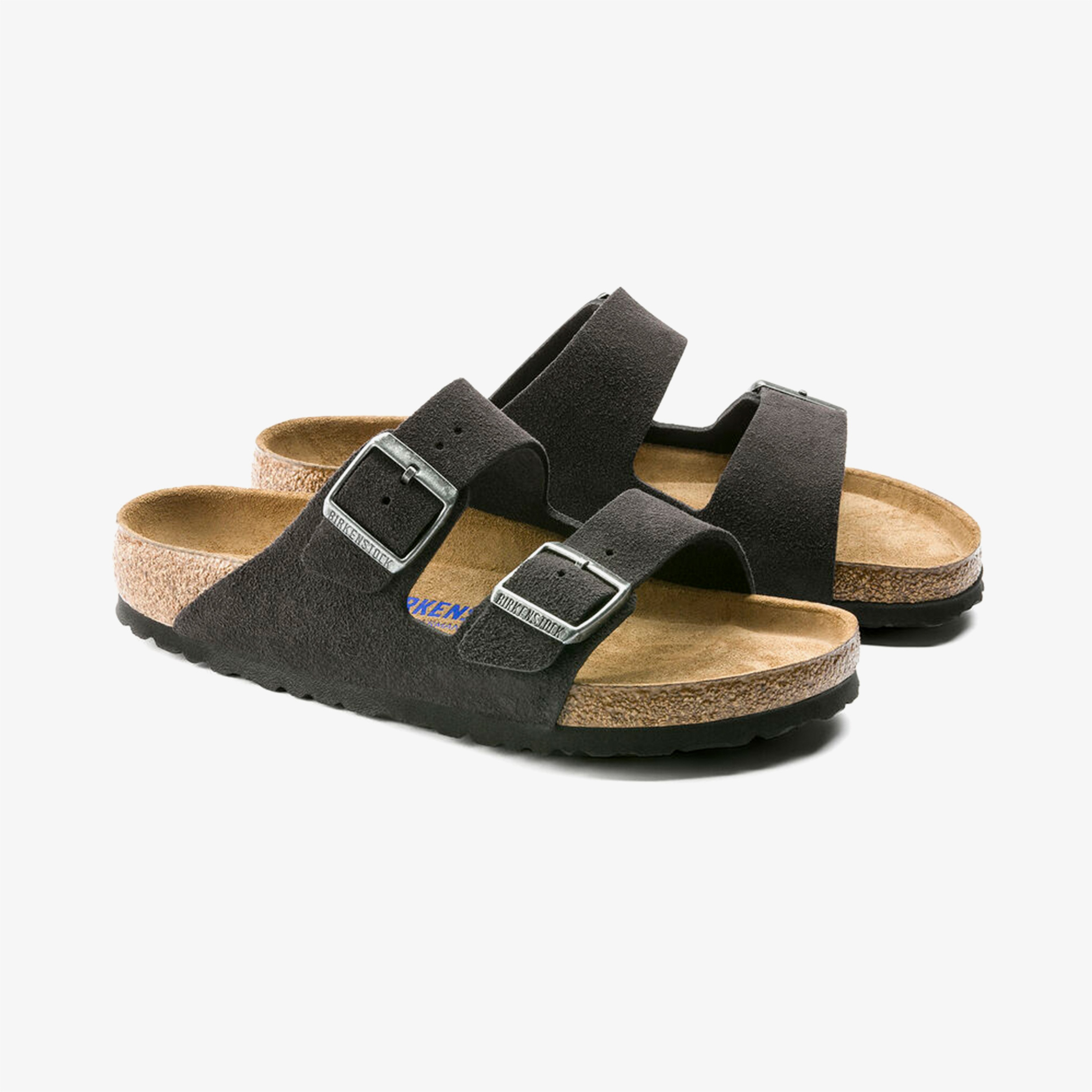 Birkenstock Arizona Suede Leather Erkek Koyu Gri Terlik