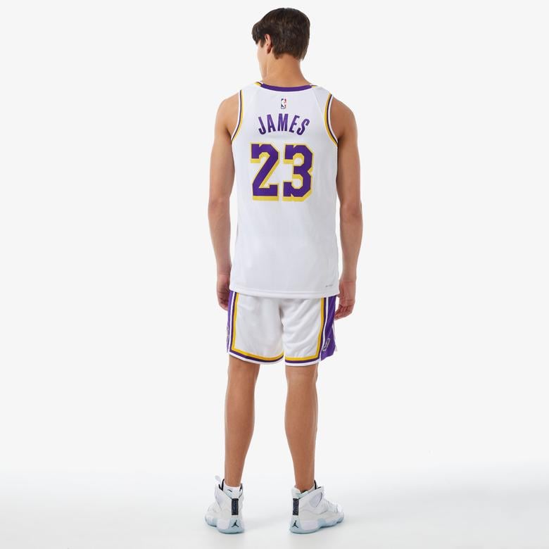 Nike Los Angeles Lakers NBA Swingman Erkek Beyaz Şort