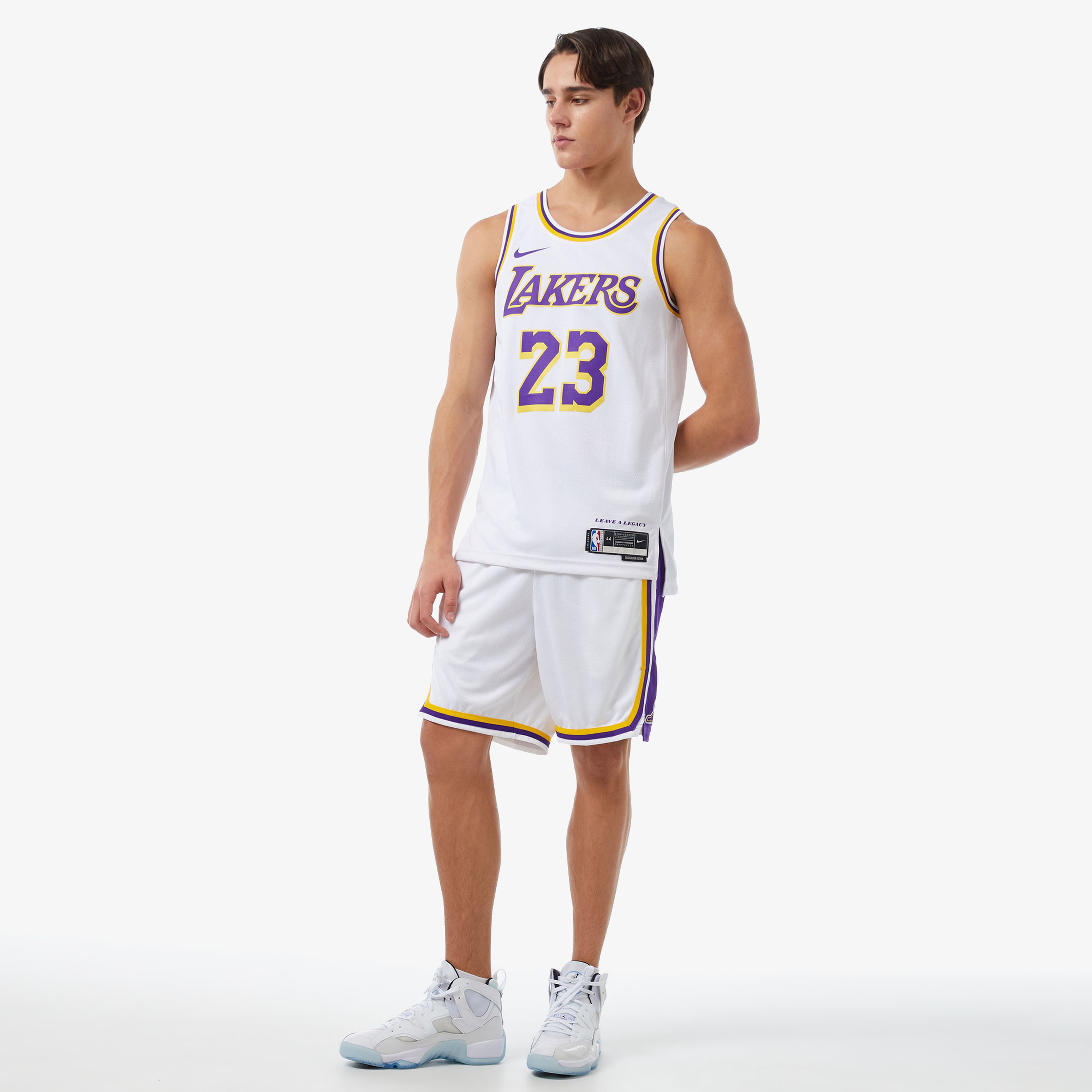 Nike Los Angeles Lakers NBA Swingman Erkek Beyaz Şort