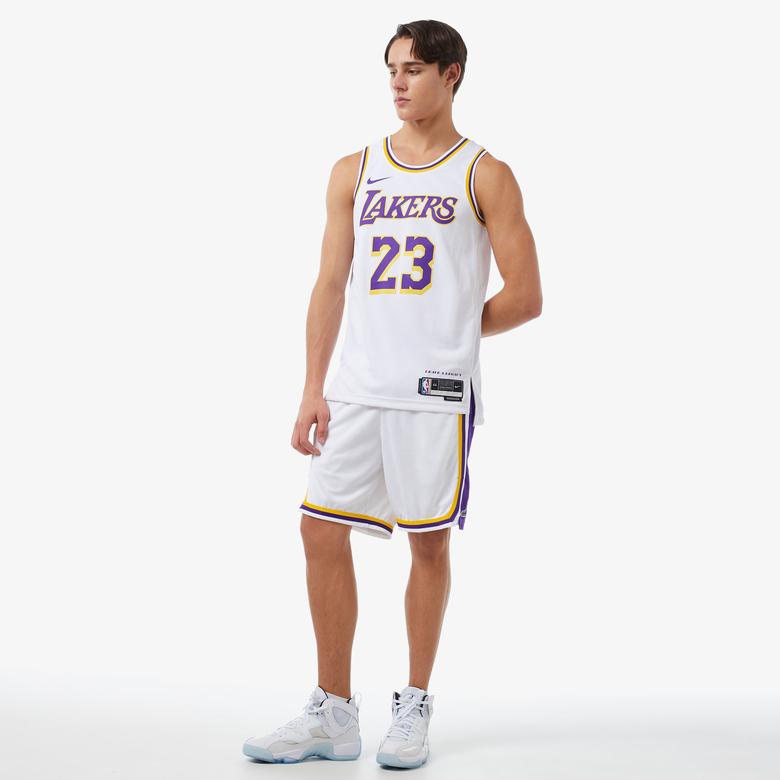 Nike Los Angeles Lakers NBA Swingman Erkek Beyaz Şort