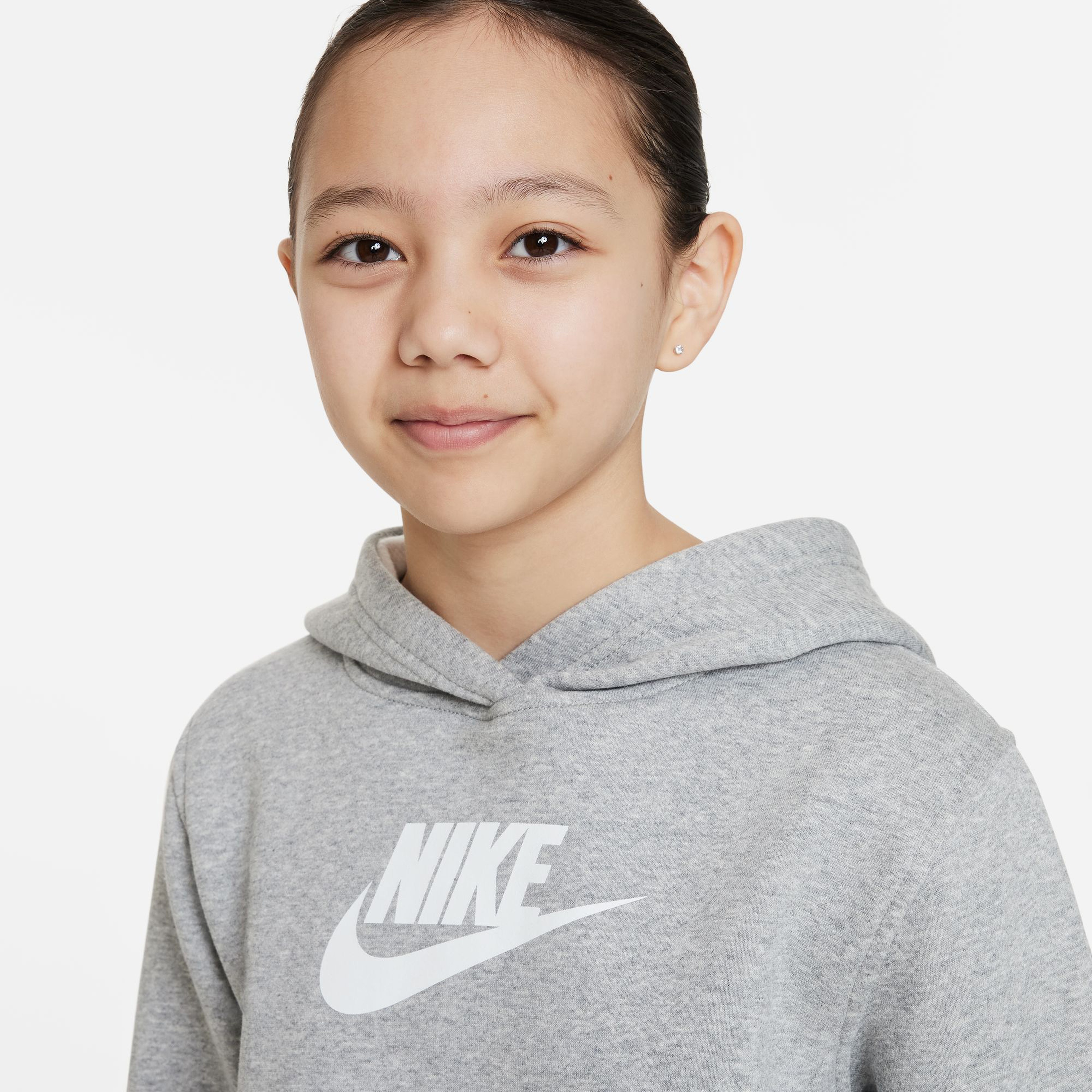 Nike Sportswear Club Fleece Çocuk Gri Crop Hoodie