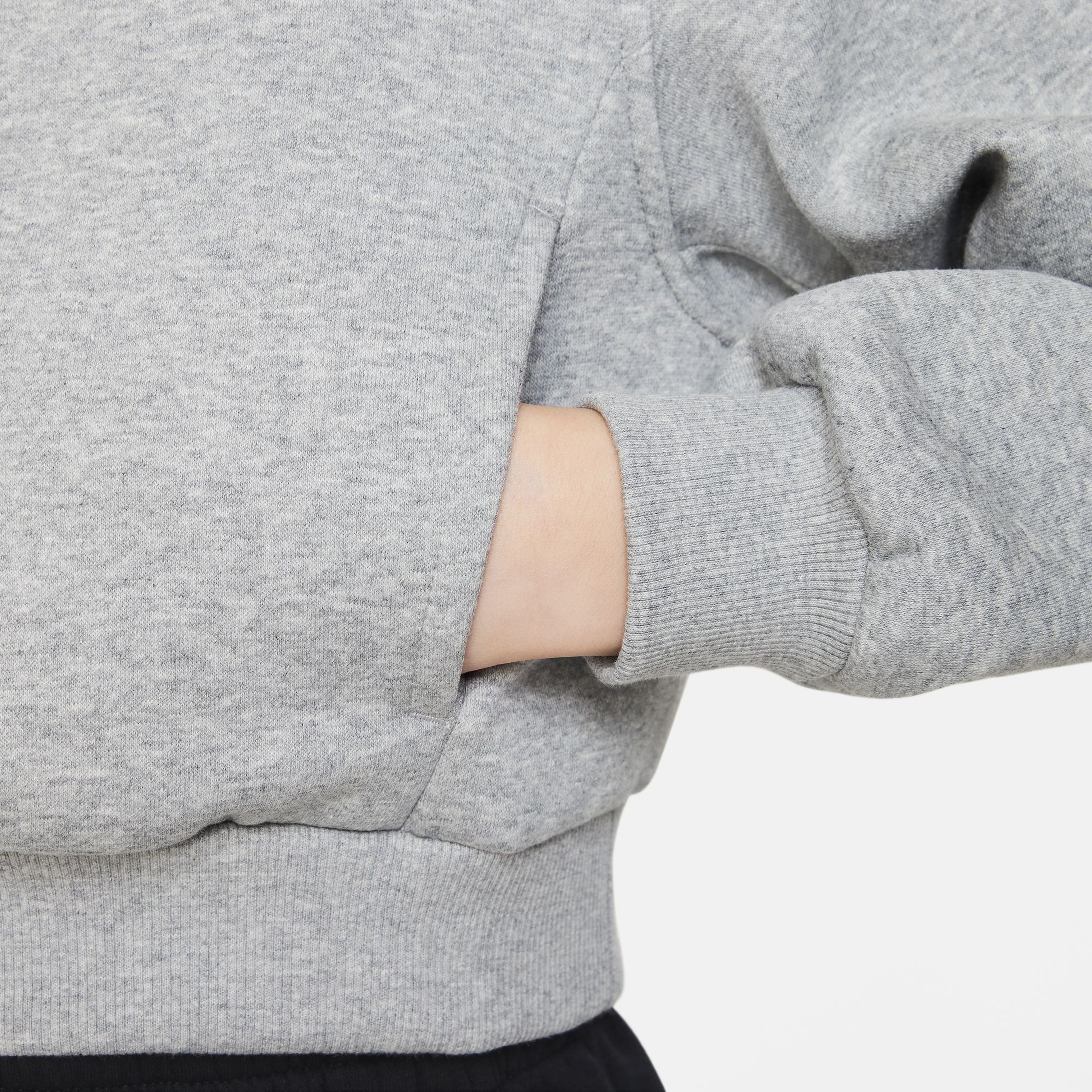 Nike Sportswear Club Fleece Çocuk Gri Crop Hoodie