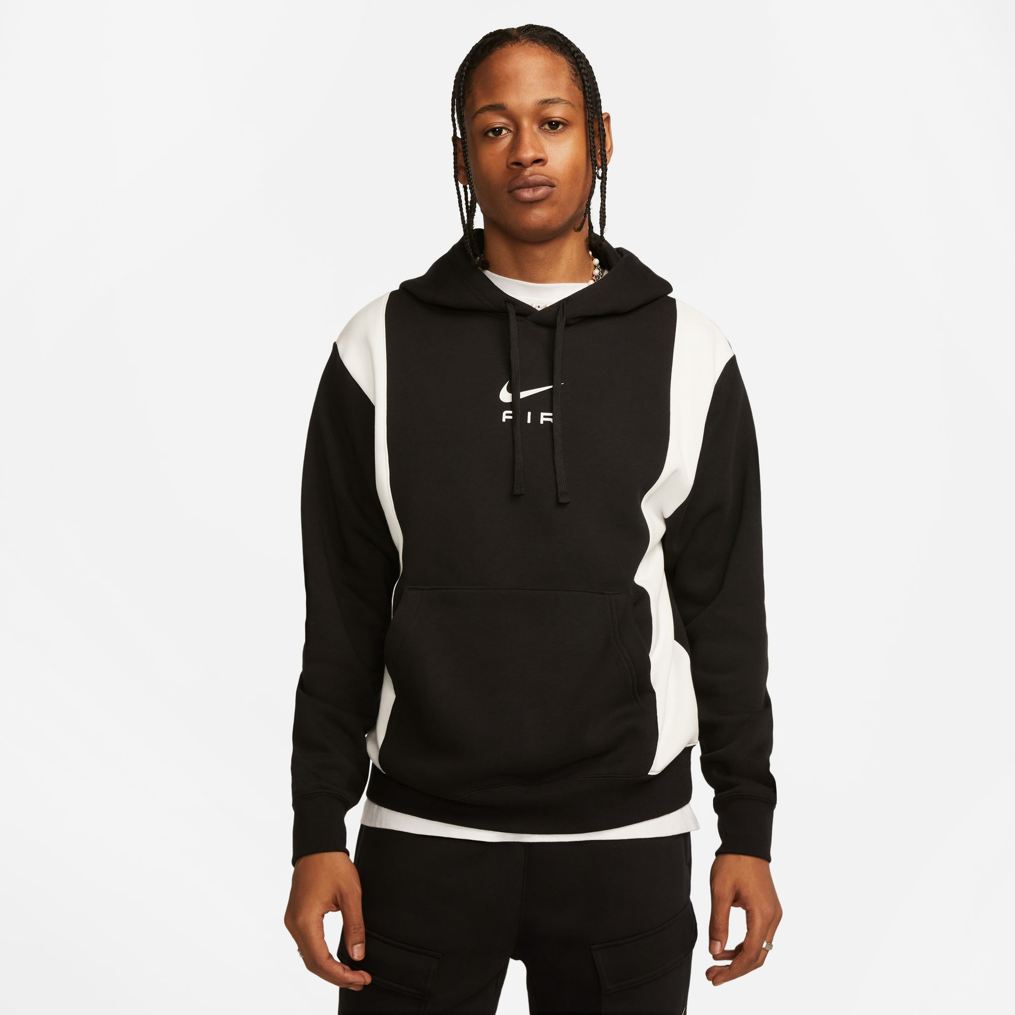 Nike Sportswear Swoosh Air Pullover Fleece Erkek Siyah Hoodie
