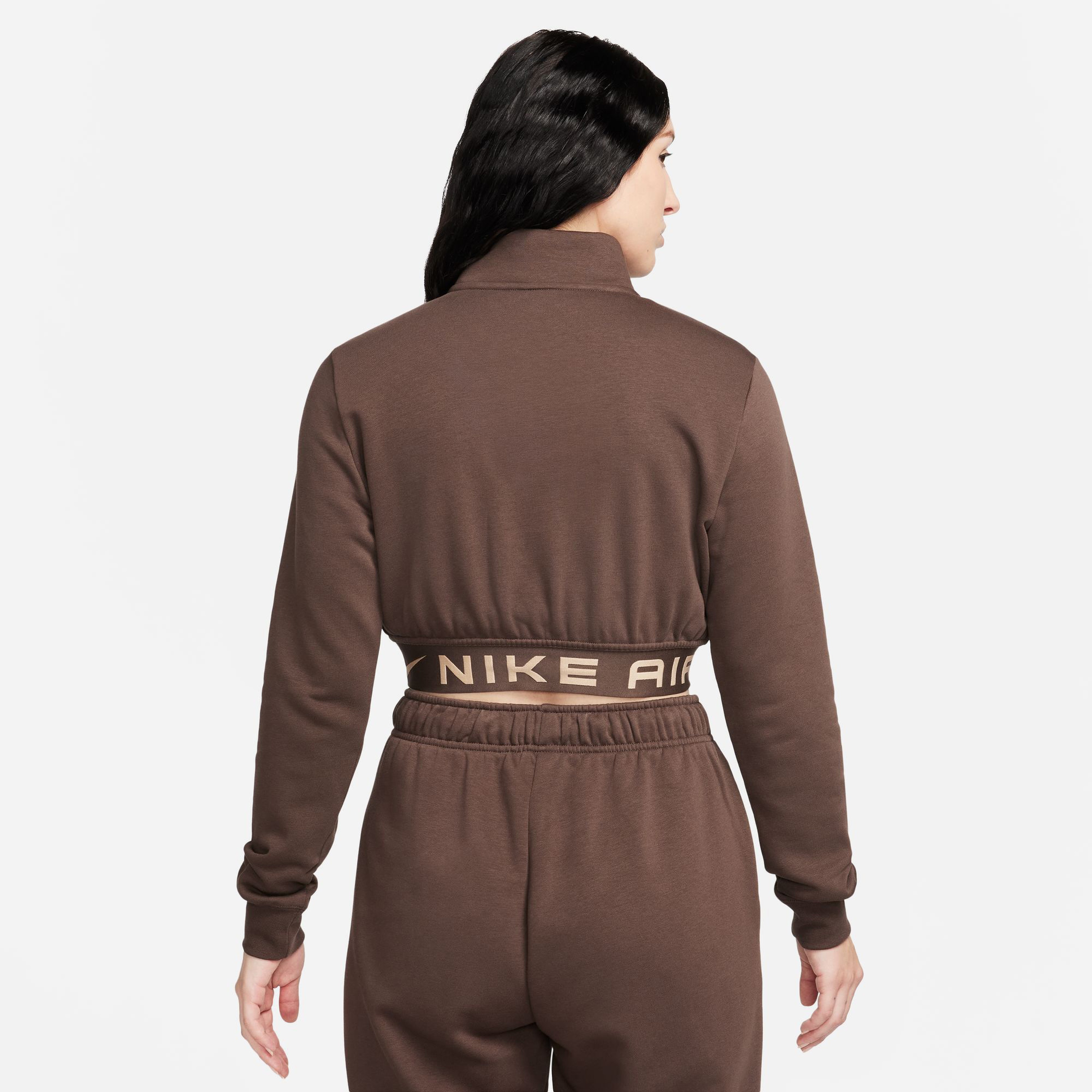 Nike Sportswear Air Fleece Top Kadın Kahverengi Uzun Kollu T-Shirt