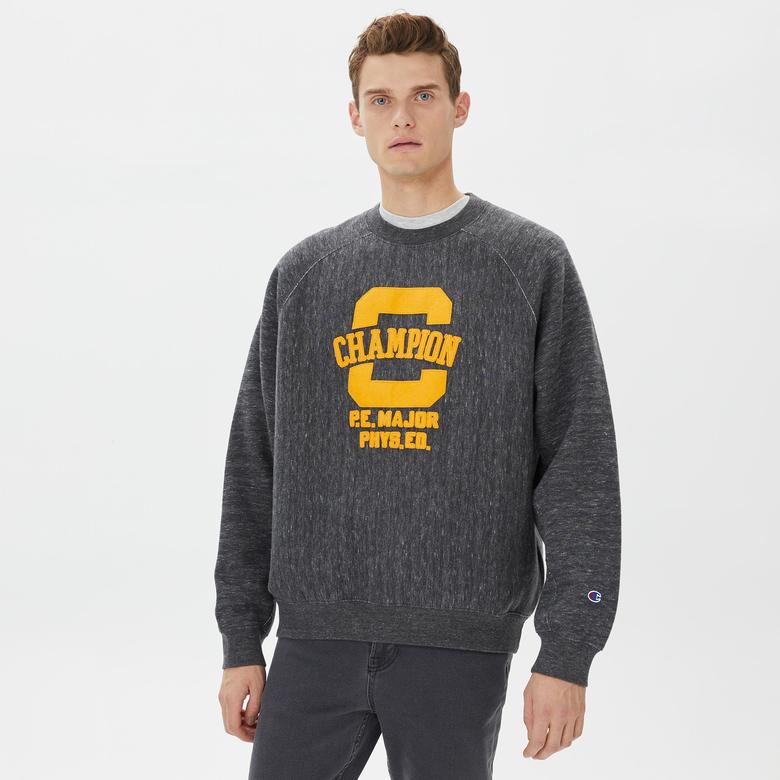 Champion Crewneck Erkek Gri Sweatshirt