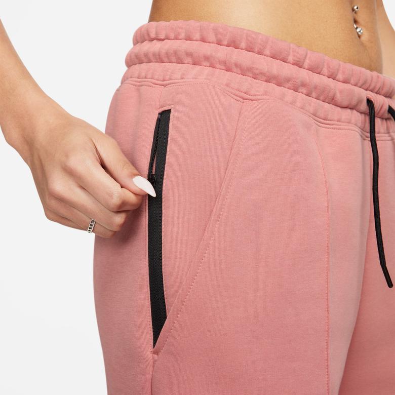 Nike Sportswear Tech Fleece Mid Rise Kadın Pembe Eşofman Altı