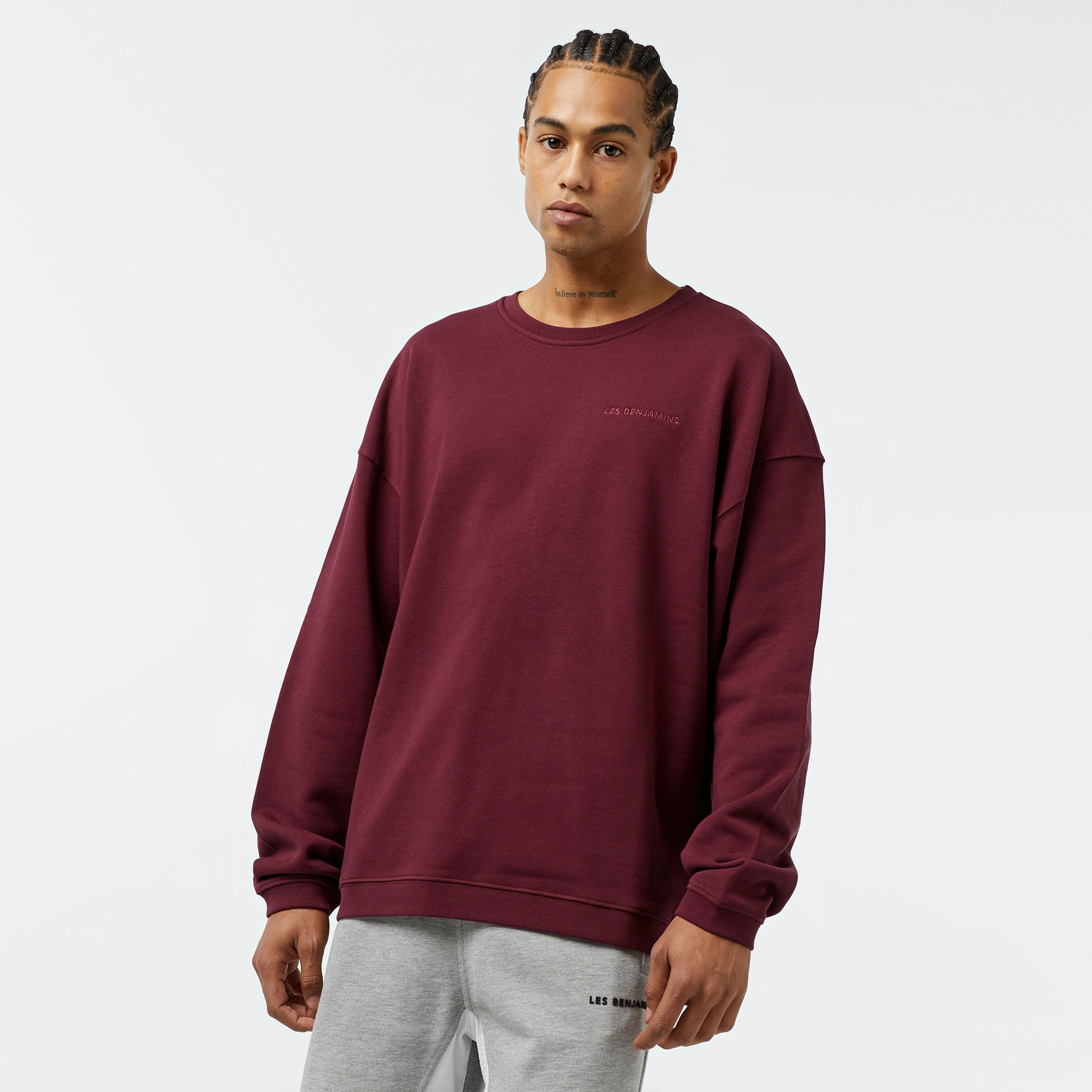 Les Benjamins Essential Erkek Bordo Sweatshirt