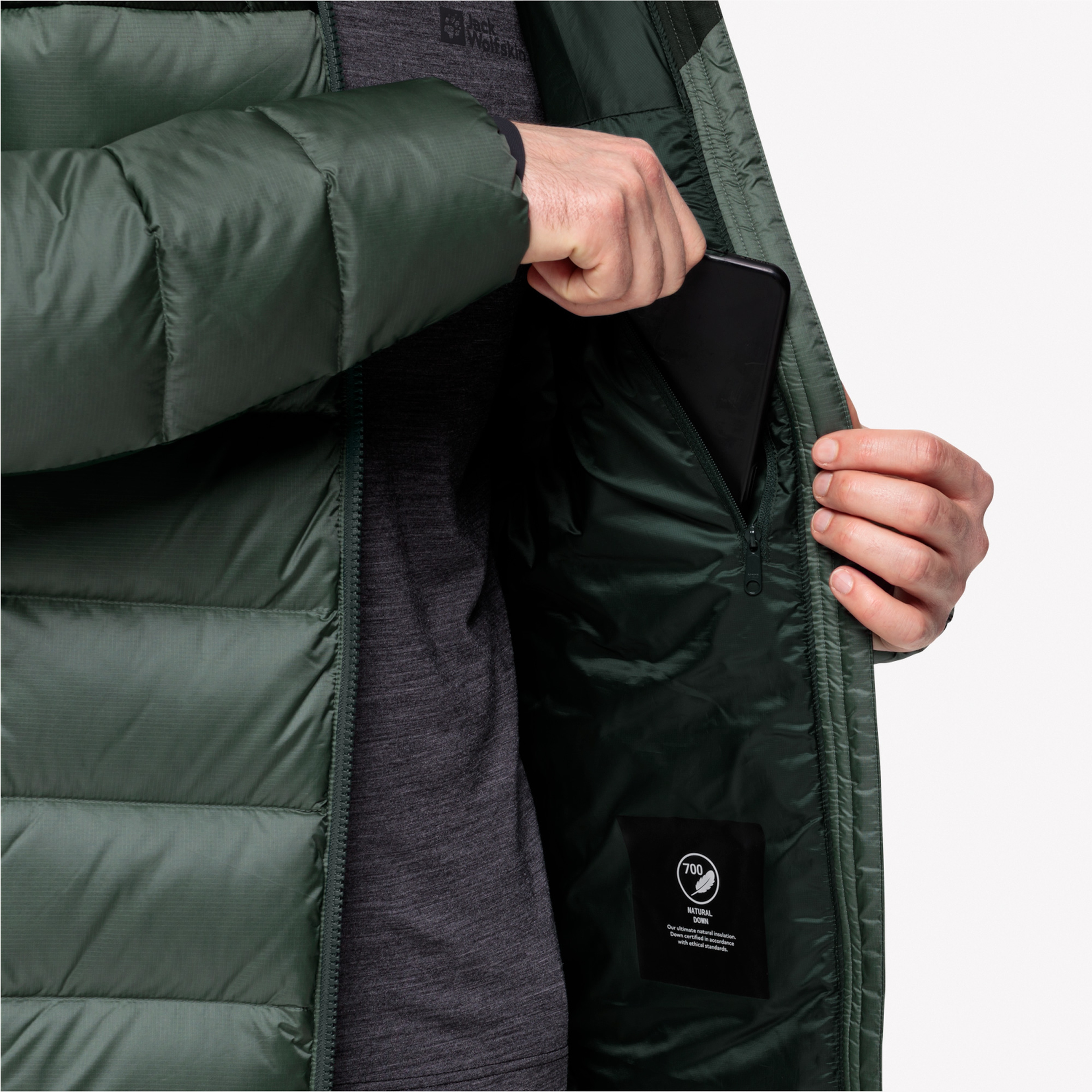 Jack Wolfskin Nebelhorn Down Hoody Erkek Yeşil Mont