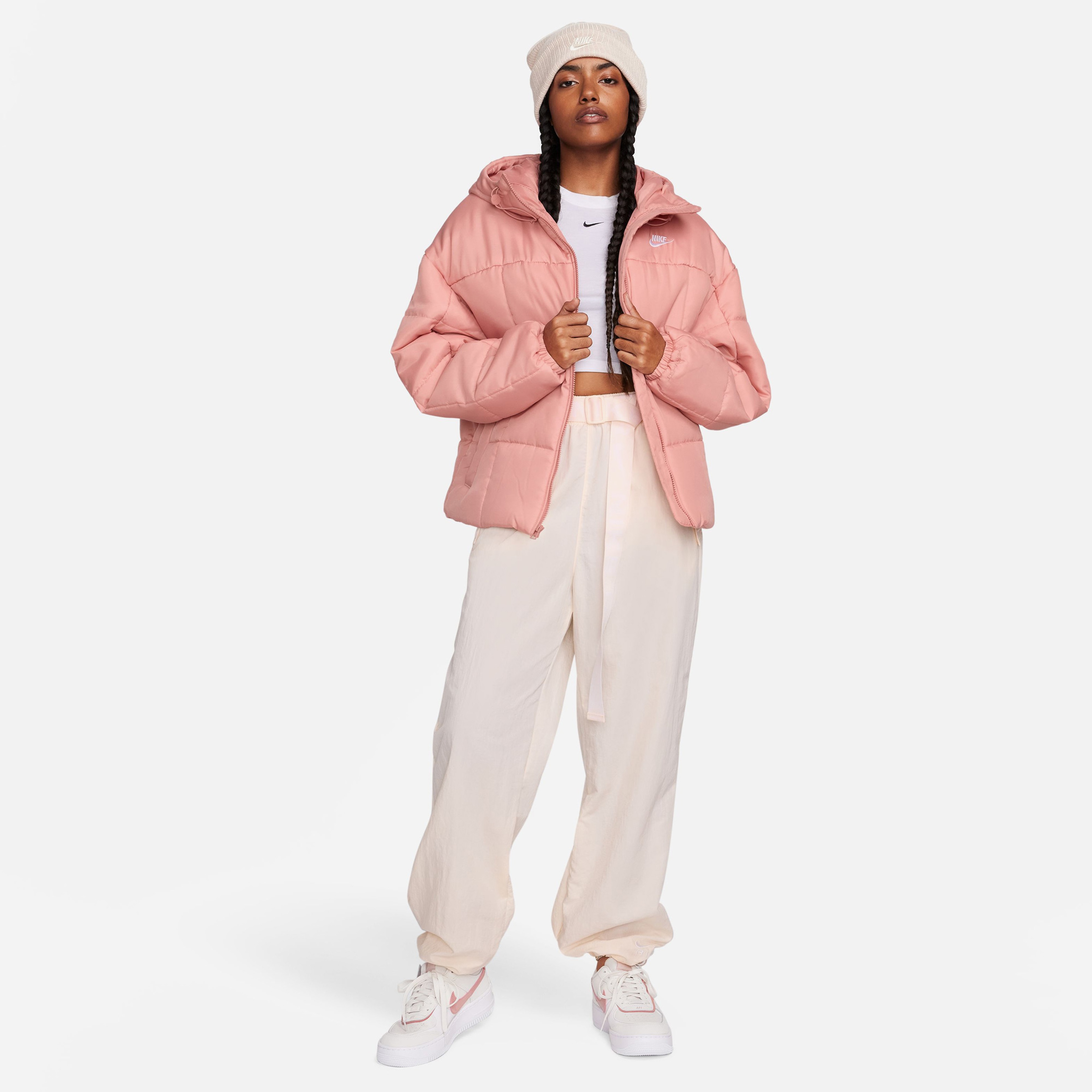 Nike Sportswear Classic Puffer Kadın Pembe Mont