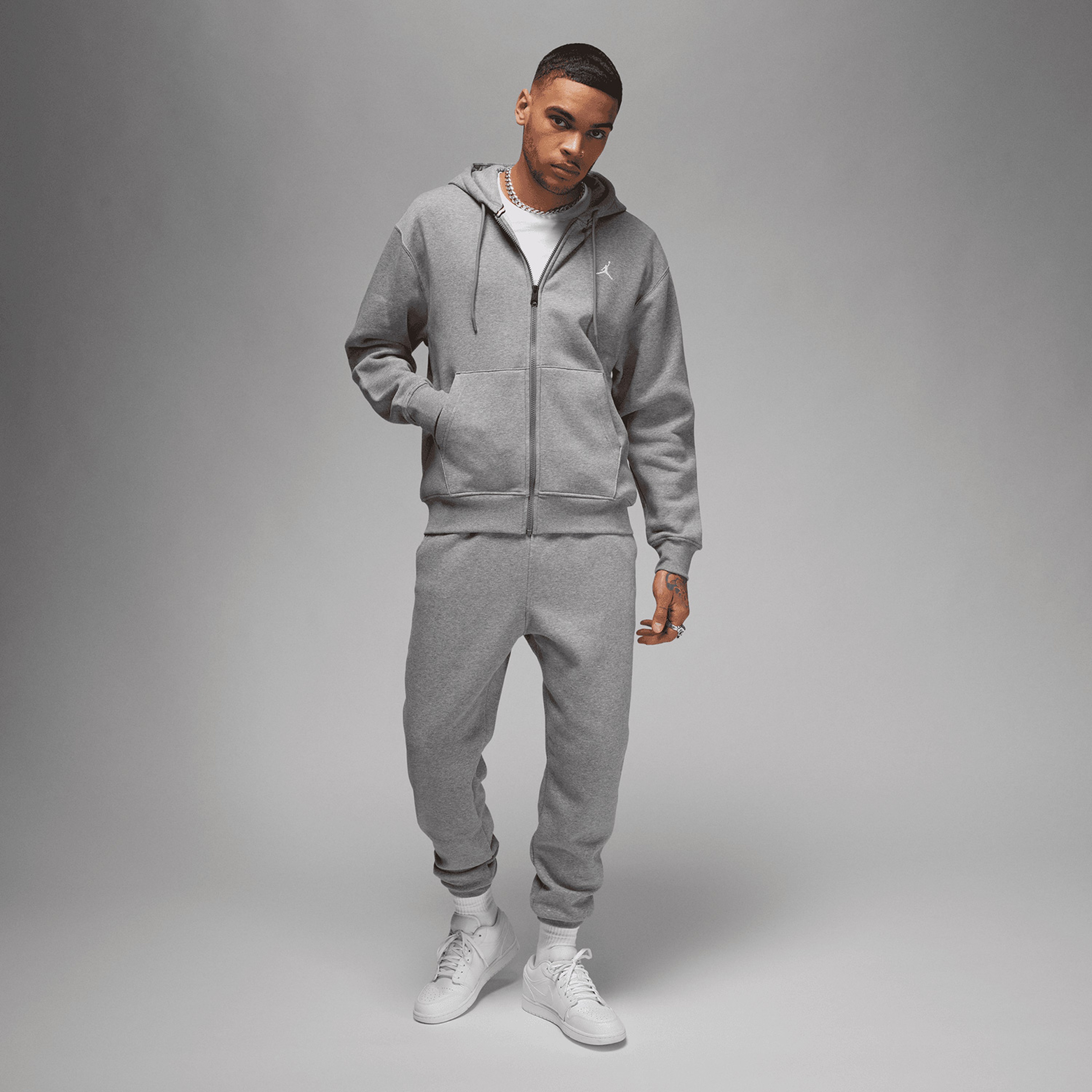 Jordan Essentials Flc Fz Erkek Gri Eşofman Üstü