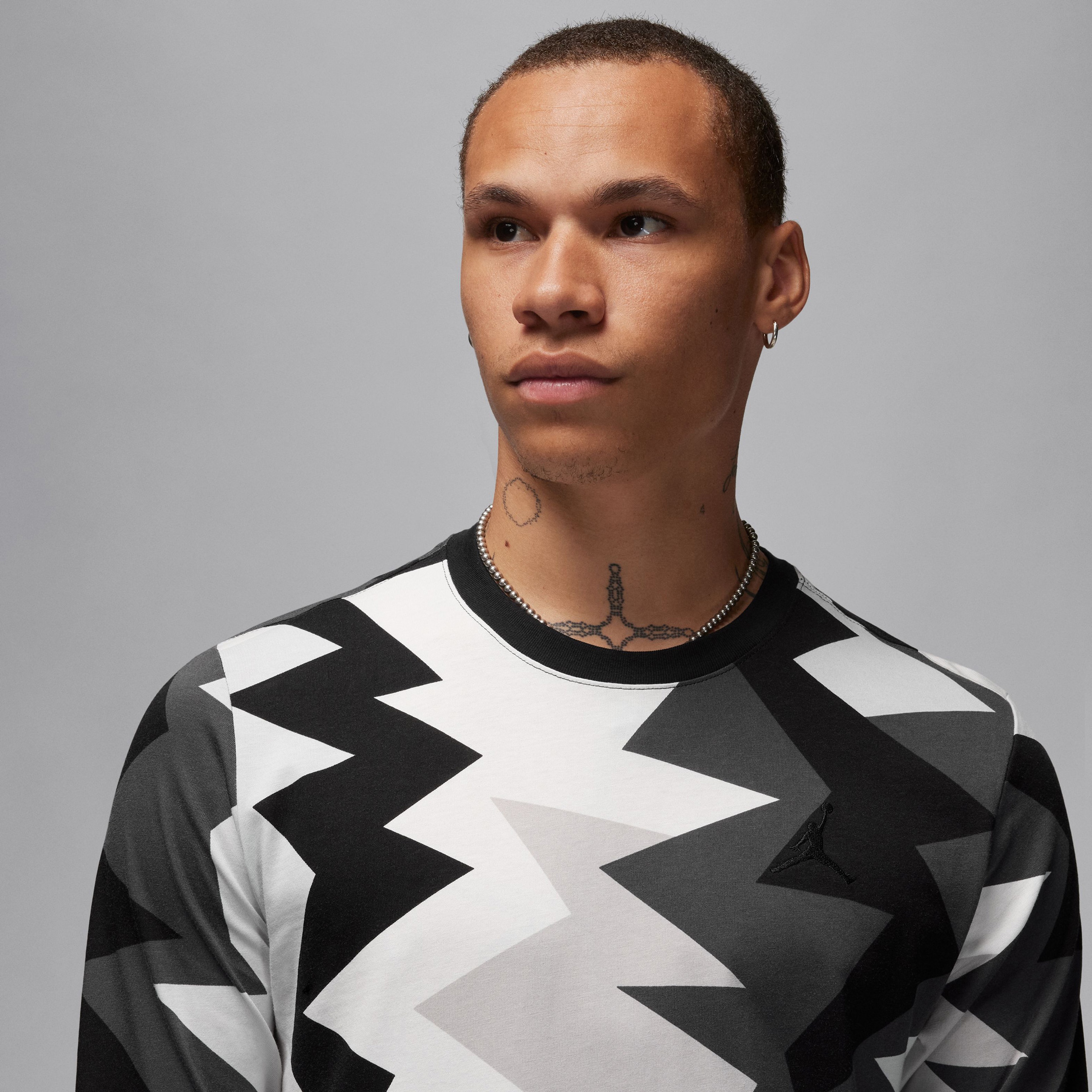 Jordan Flt Mvp Ls Gx Crew Erkek Beyaz Sweatshirt