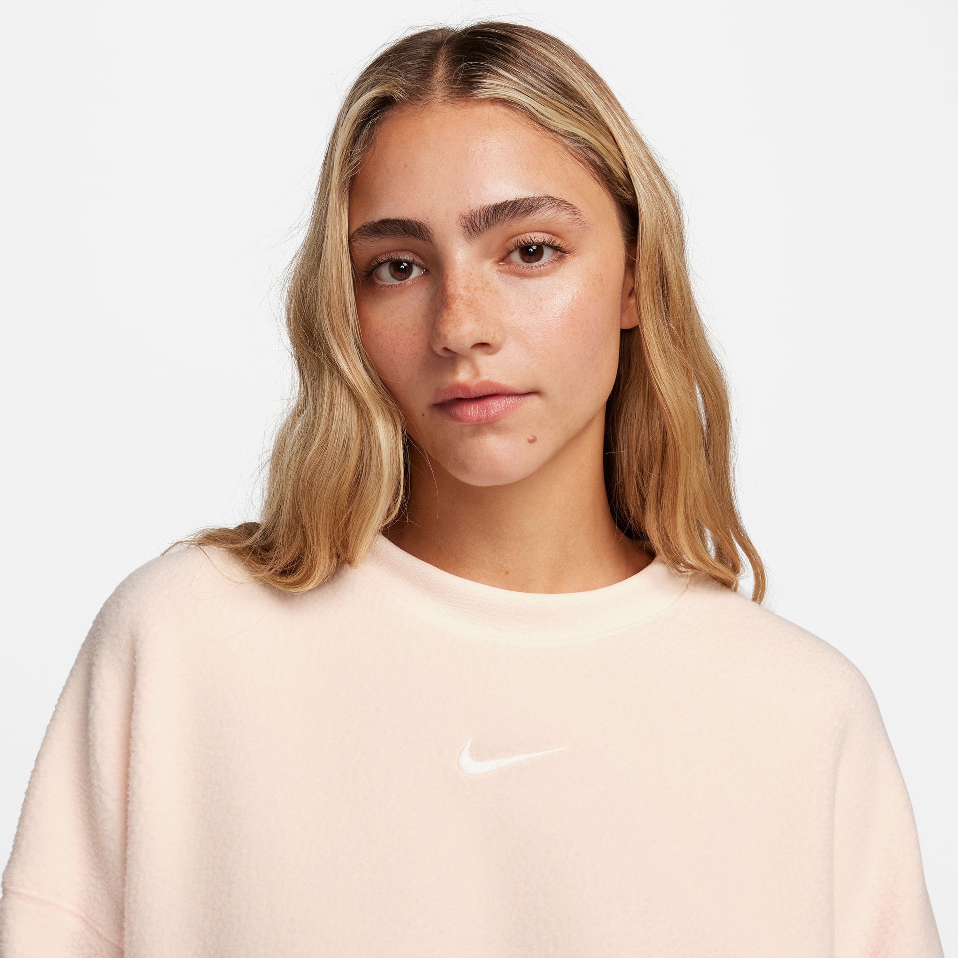 Nike Plush Mod Crop Crew Kadın Turuncu Sweatshirt