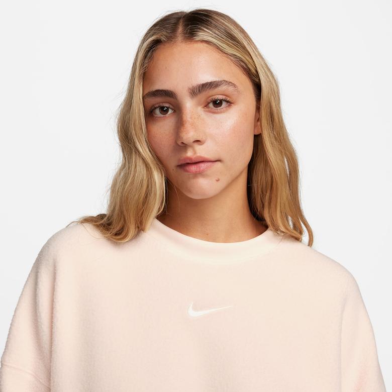 Nike Plush Mod Crop Crew Kadın Turuncu Sweatshirt