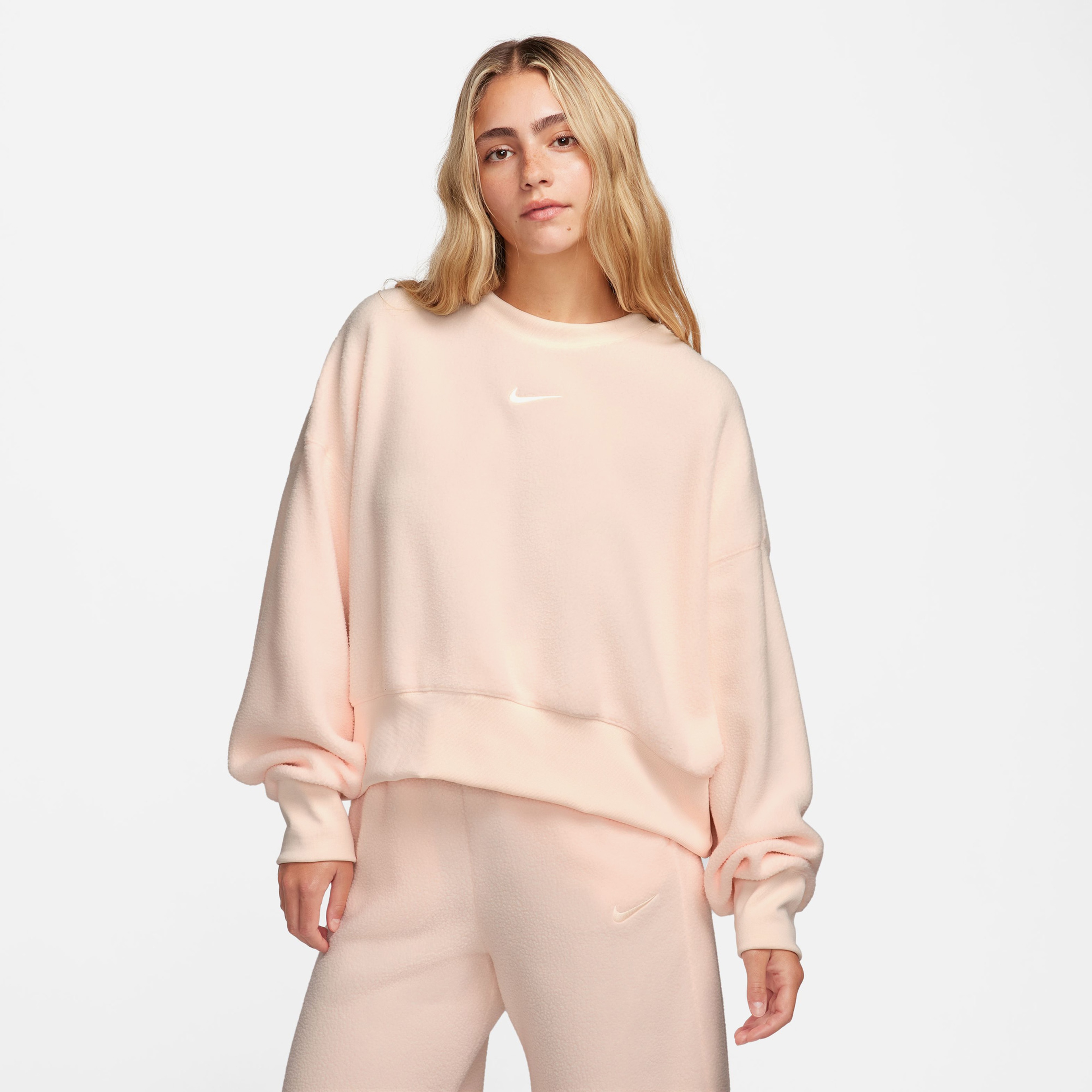 Nike Plush Mod Crop Crew Kadın Turuncu Sweatshirt