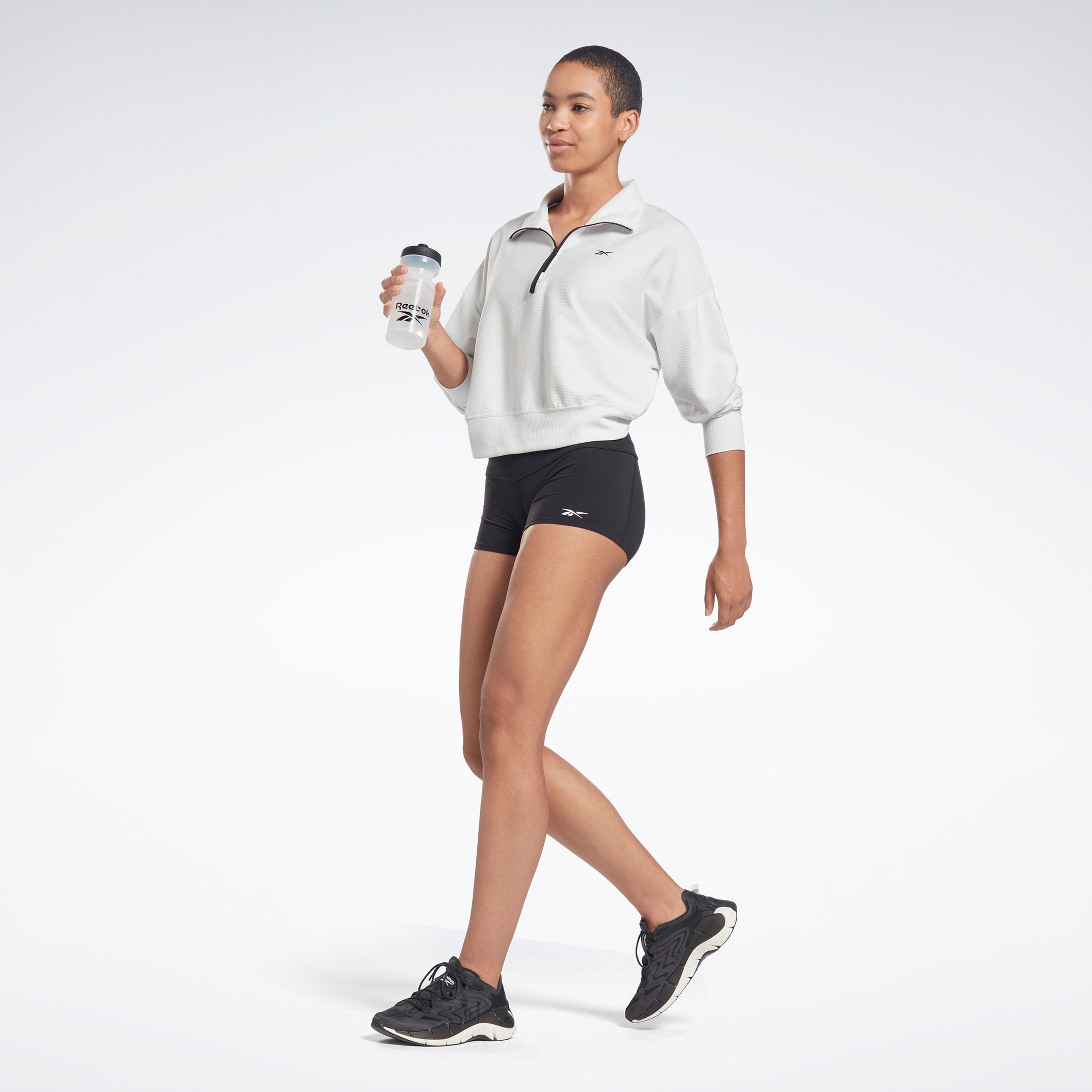 Reebok Quarter Zip Kadın Beyaz Sweatshirt