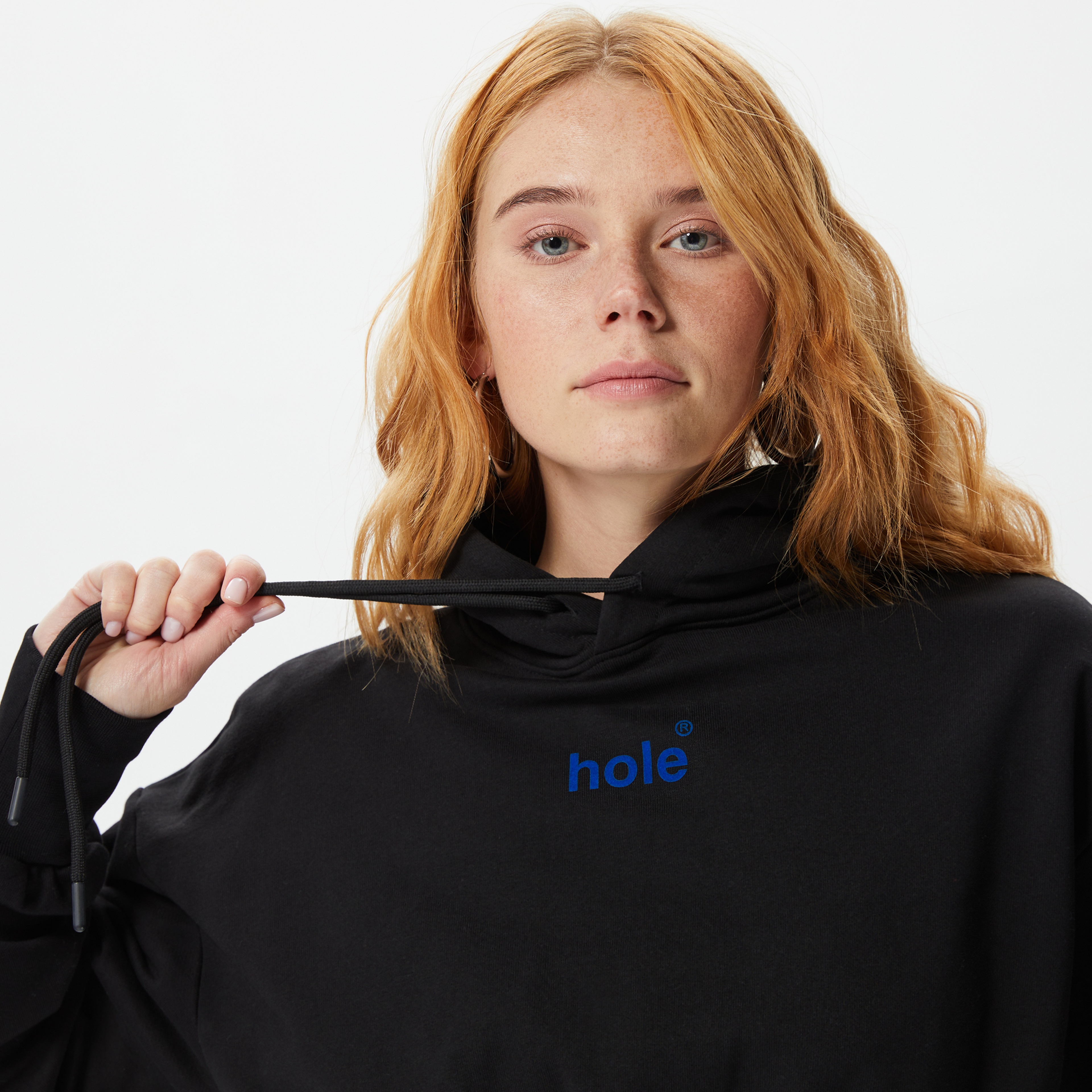 Holeacademıe Crop Hoodie Kadın Siyah Hoodie
