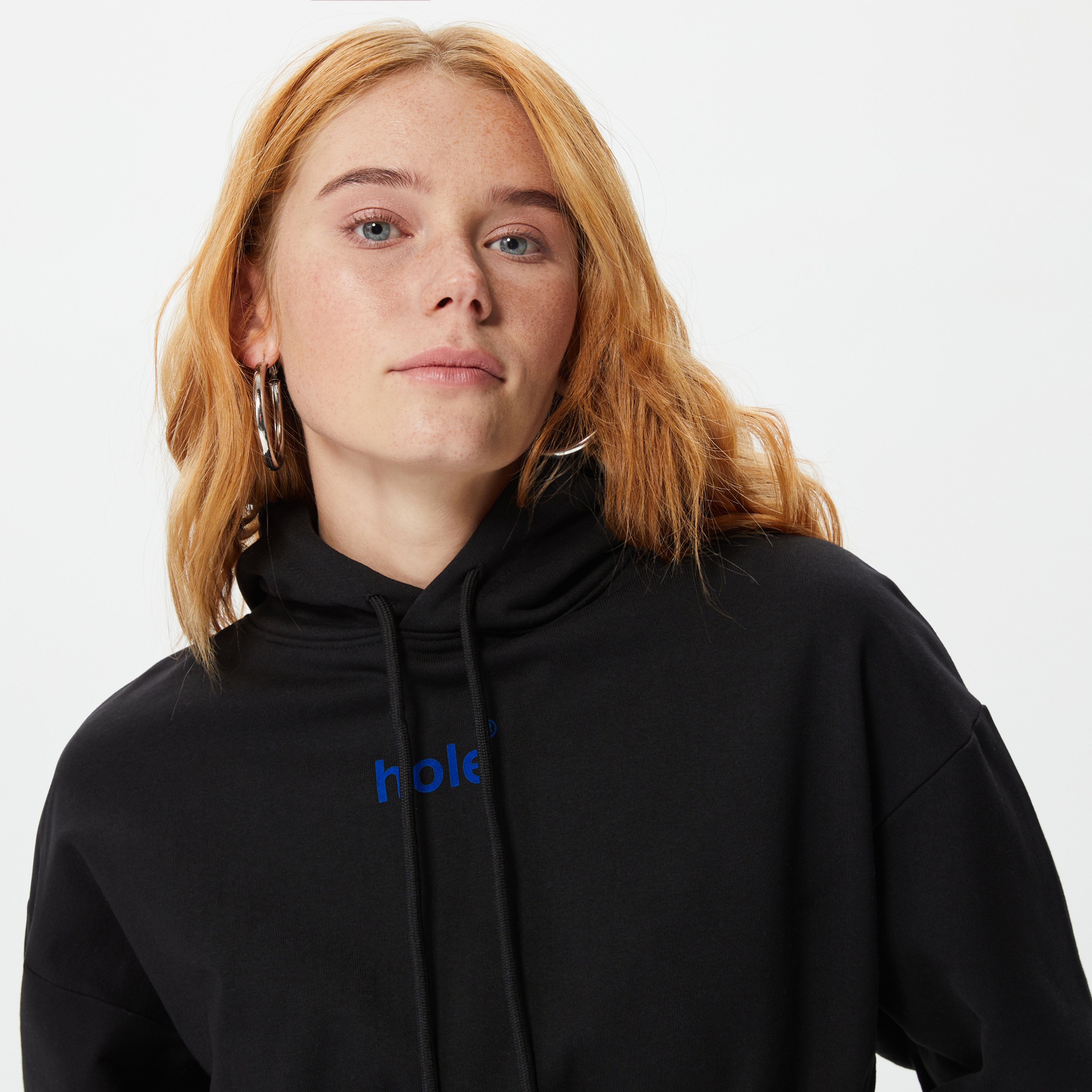 Holeacademıe Crop Hoodie Kadın Siyah Hoodie