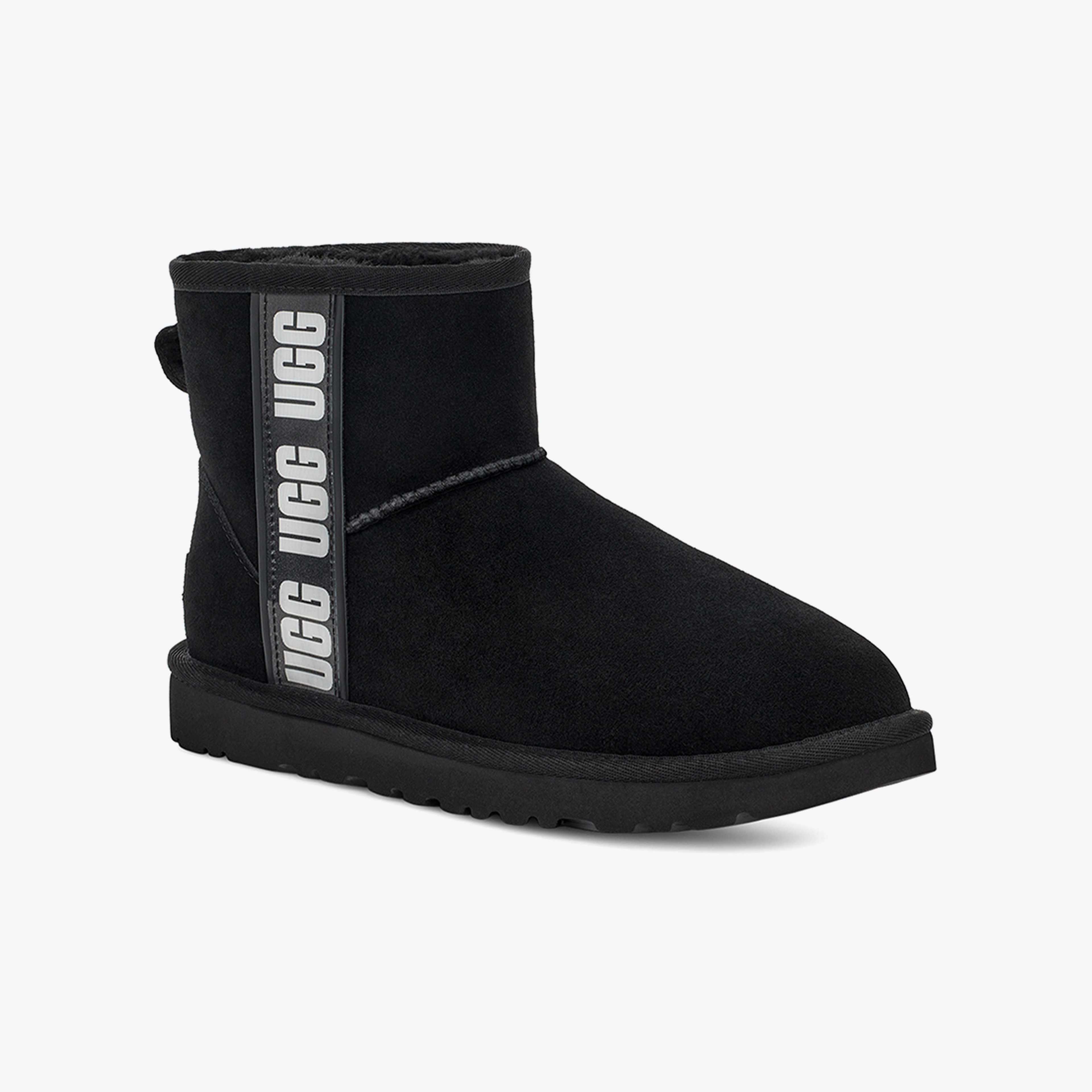UGG Australia Classic Mini Side Logo Kadın Siyah Bot