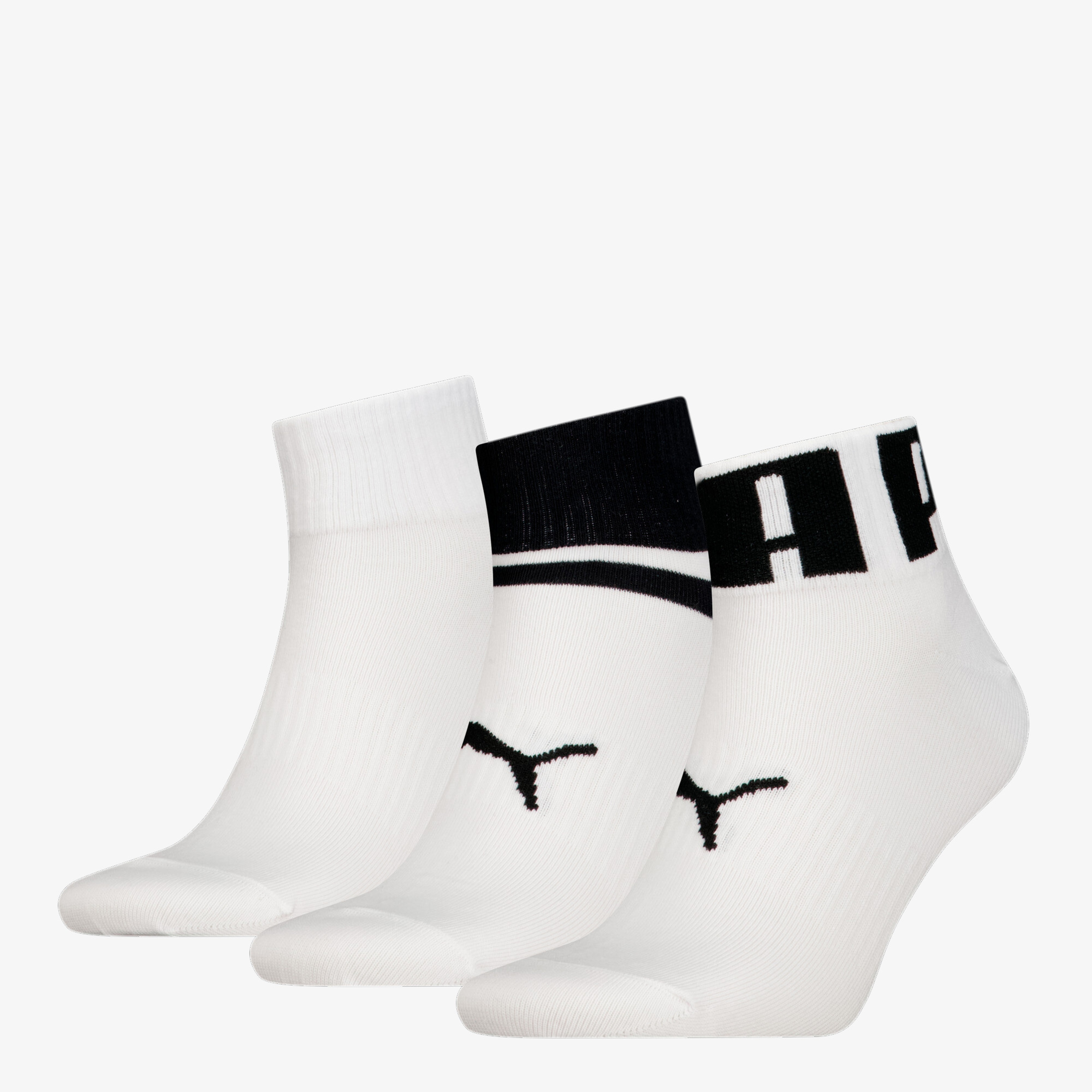 Puma Unisex Big Logo Quarter 3'lü Unisex Beyaz Çorap