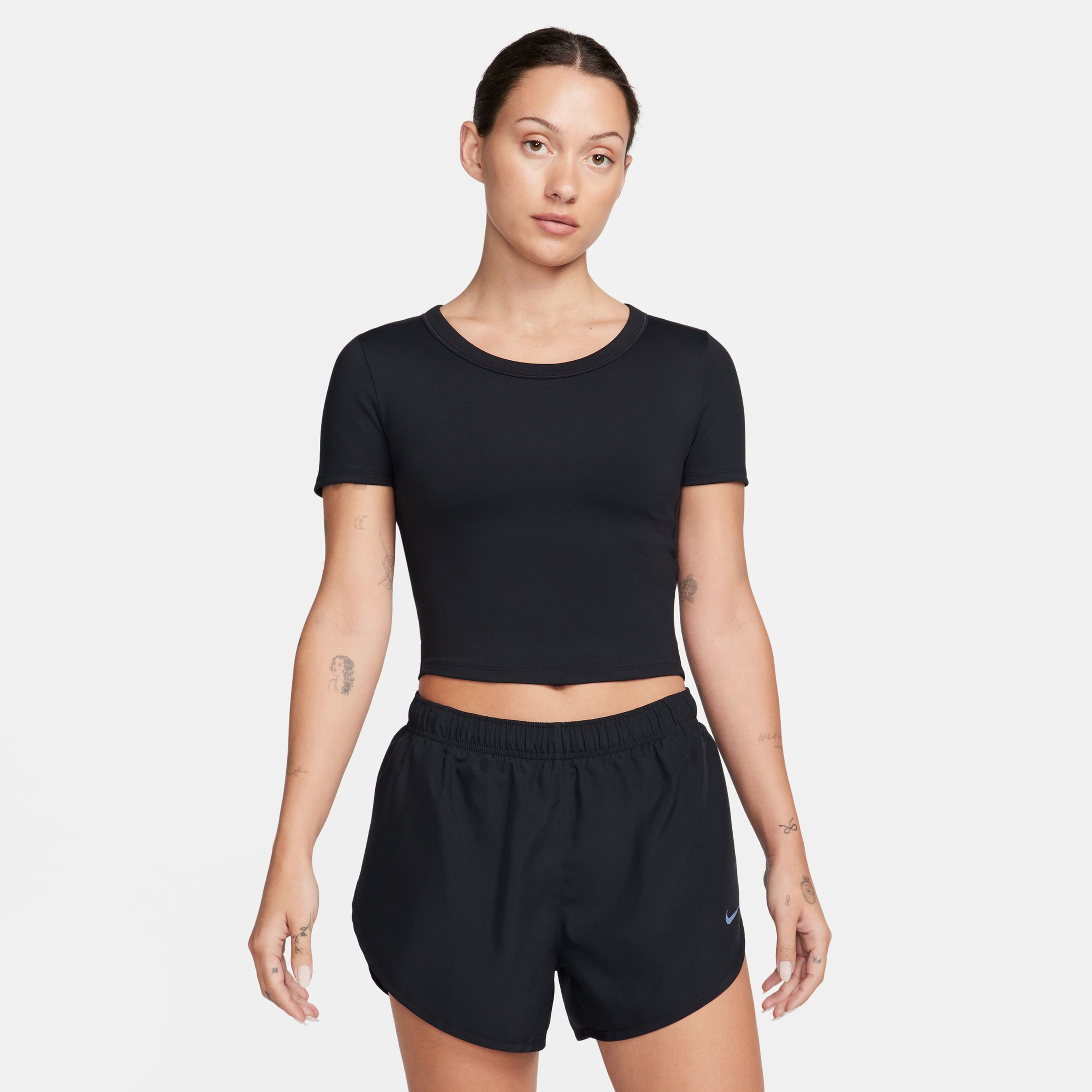 Nike One Fitted Dri-FIT Kadın Siyah Crop T-Shirt
