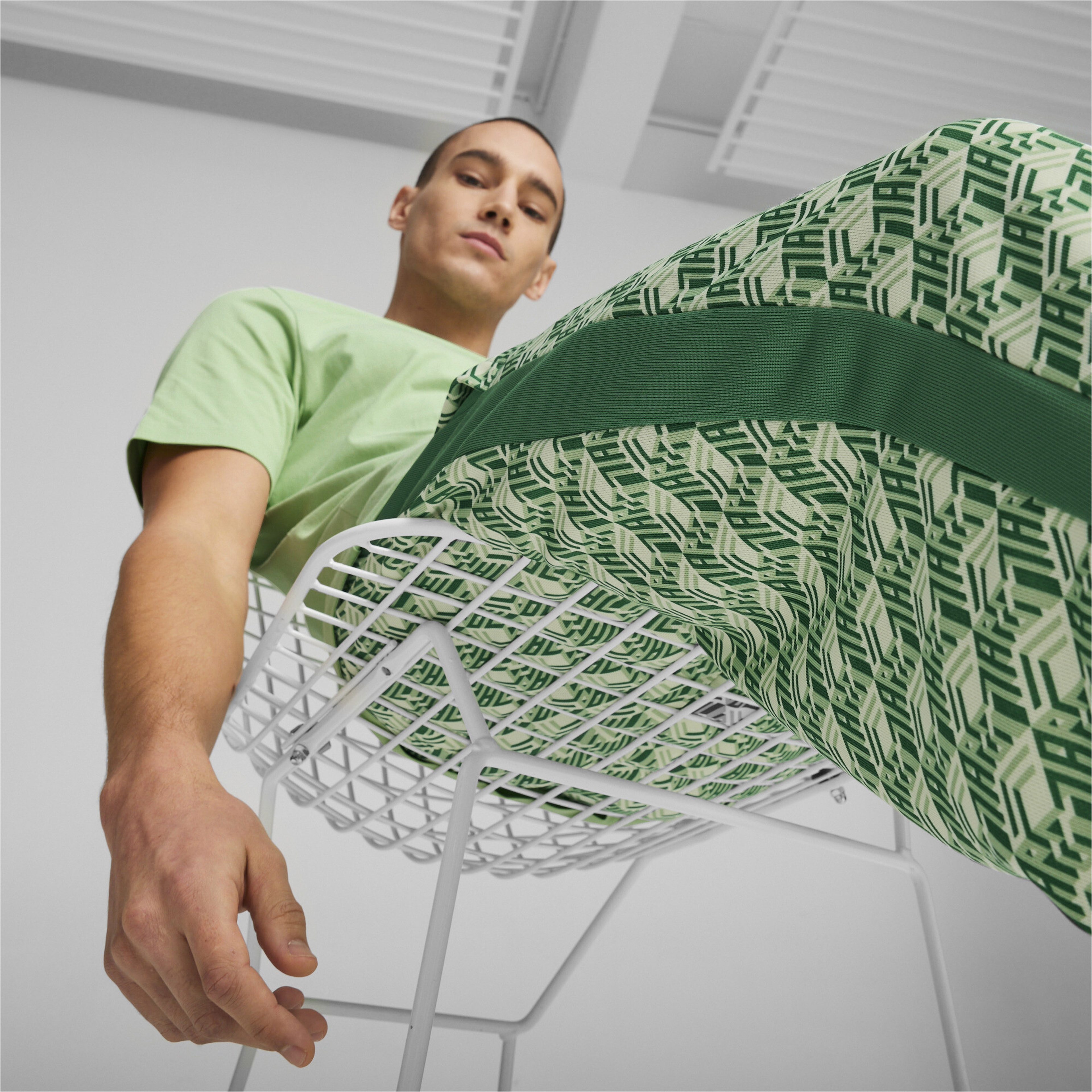 Puma T7 Aop Straight Track Erkek Yeşil Eşofman Altı