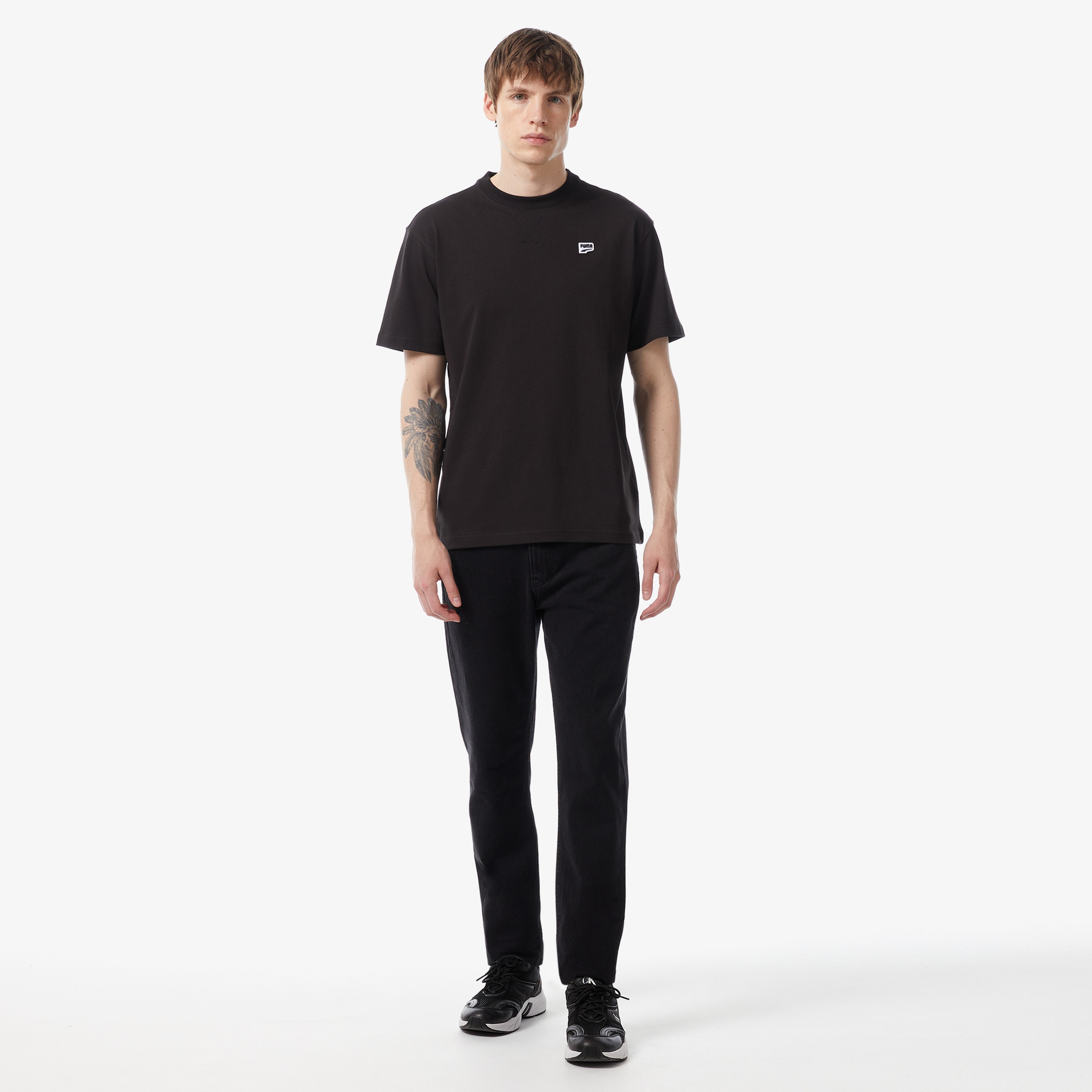Puma Downtown Badge Erkek Siyah T-Shirt