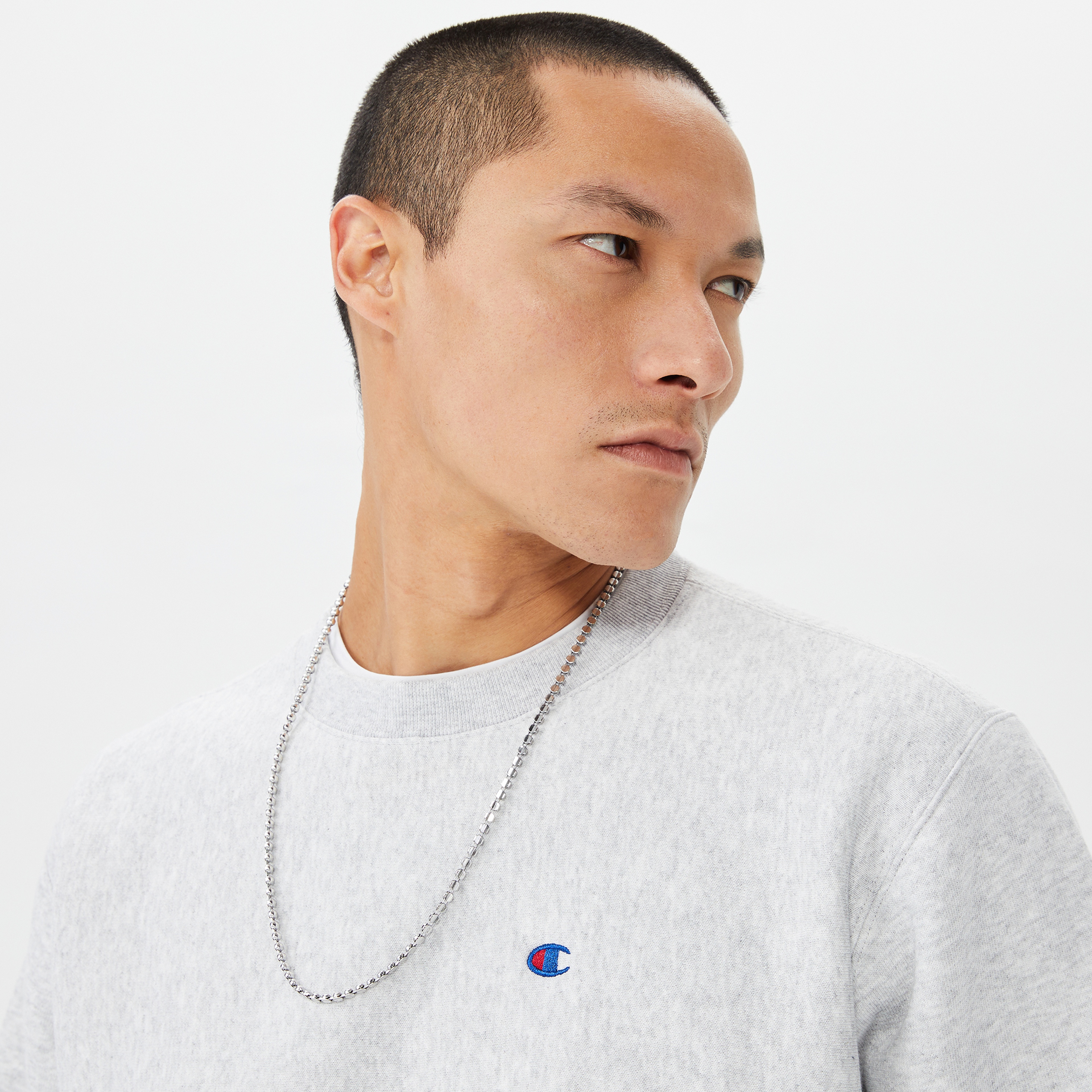 Champion Crewneck Erkek Gri Sweatshirt