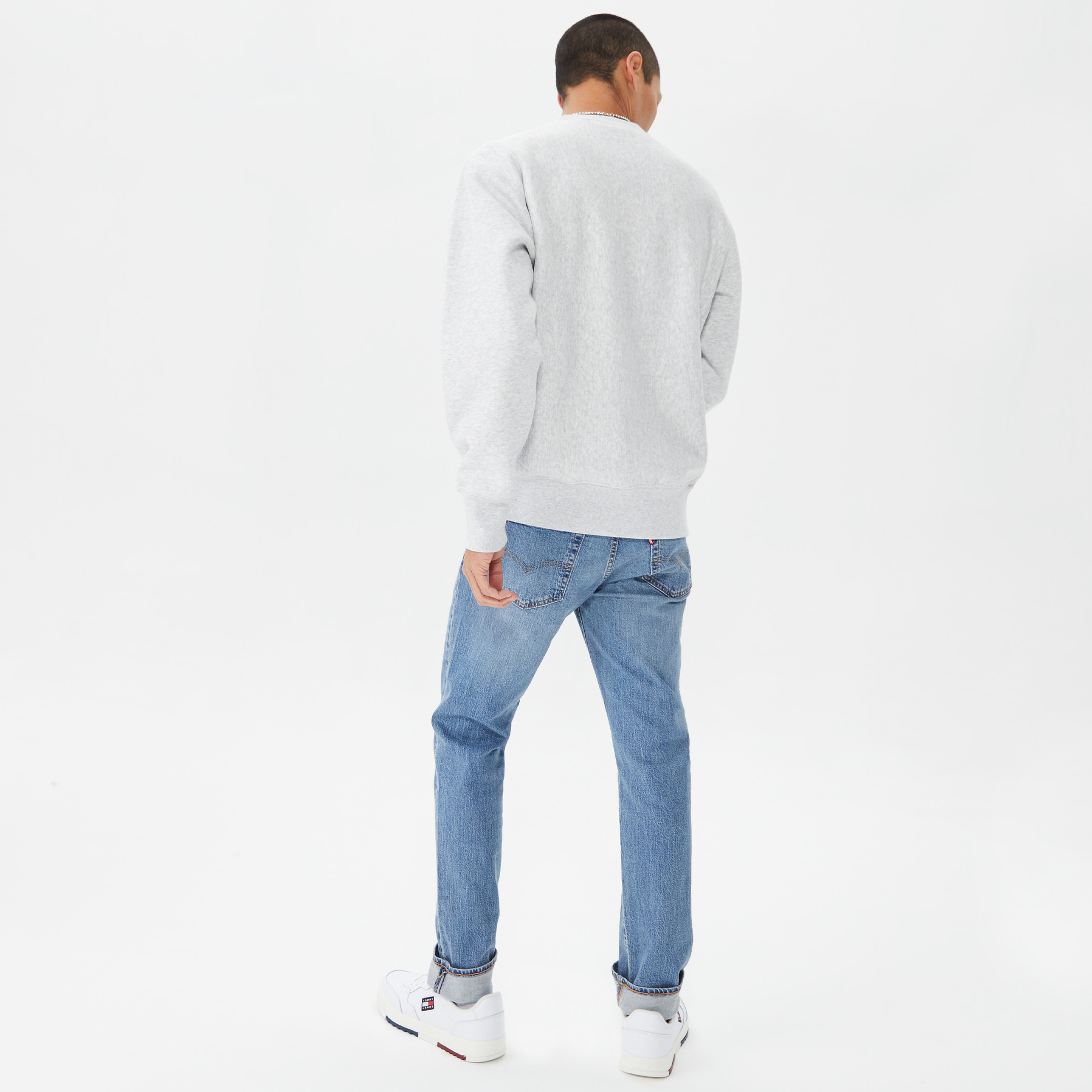 Champion Crewneck Erkek Gri Sweatshirt