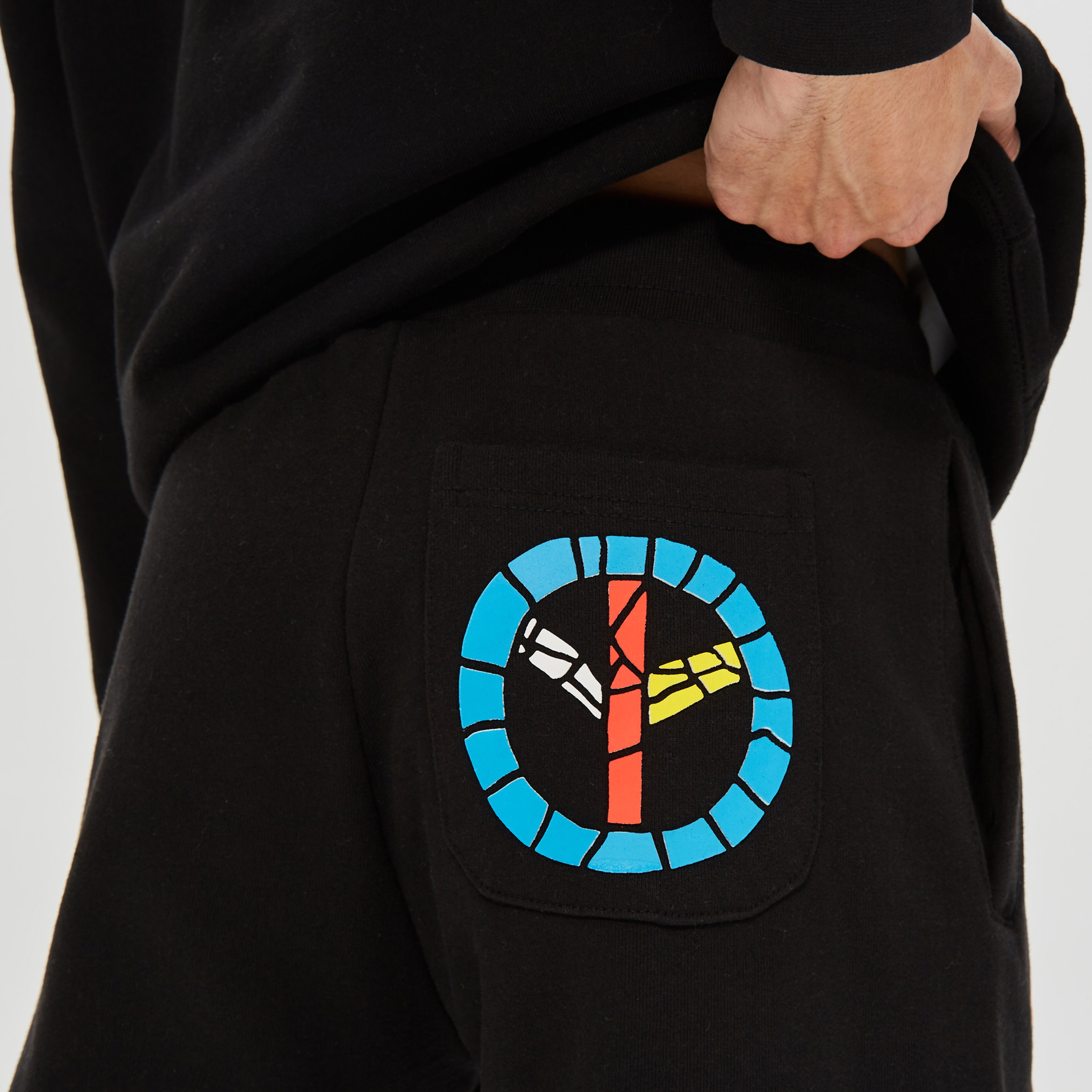 Market Smiley Mosaic Erkek Siyah Eşofman Altı