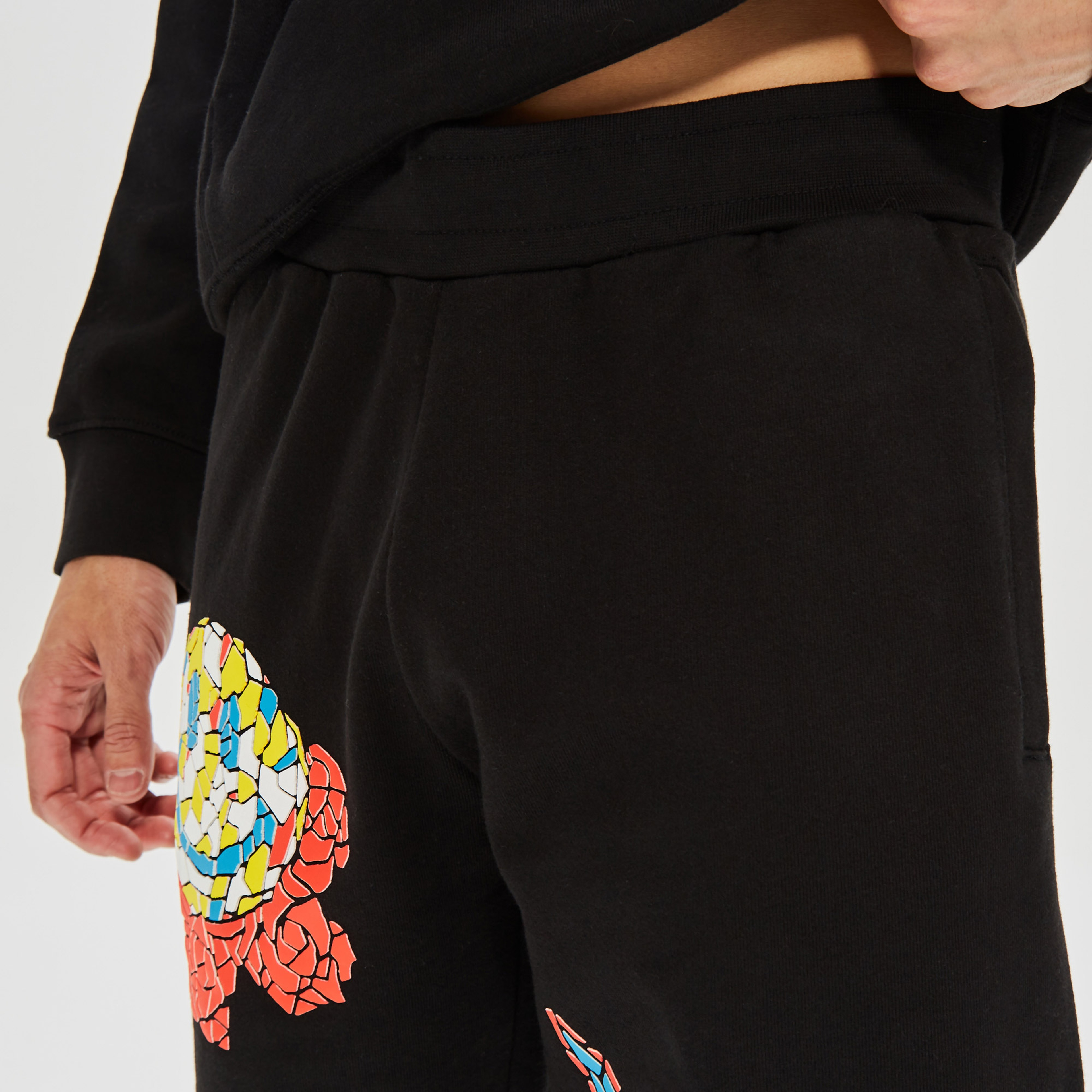 Market Smiley Mosaic Erkek Siyah Eşofman Altı