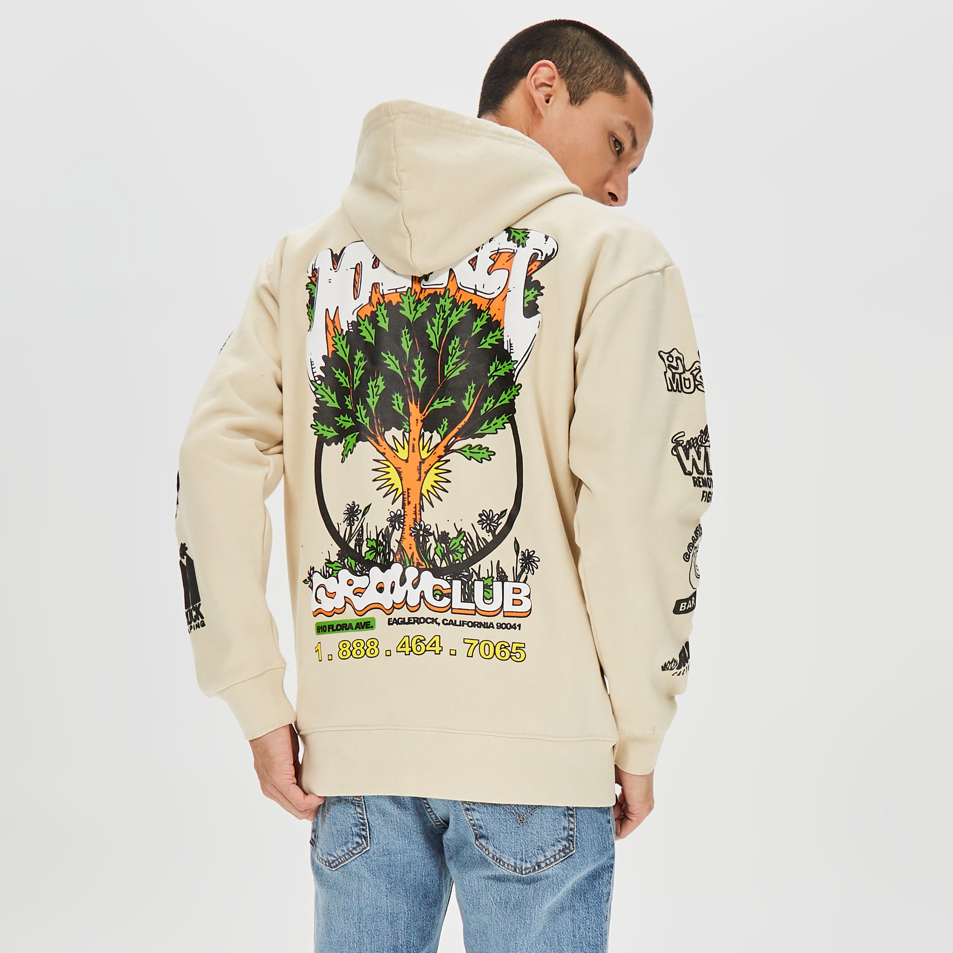 Market Growclub Erkek Krem Hoodie