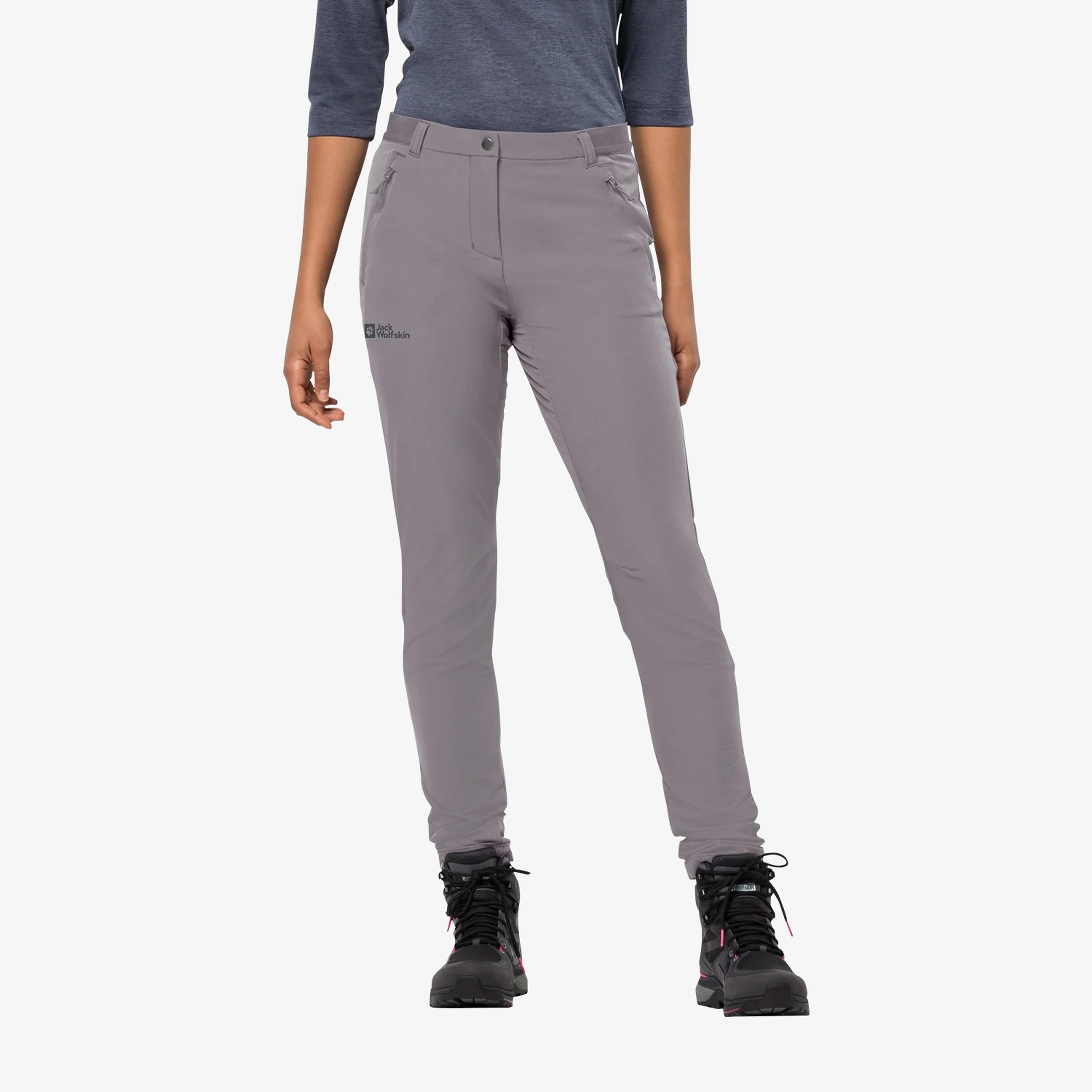 Jack Wolfskin Geigelstein Slim Softshell Kadın Gri Pantolon
