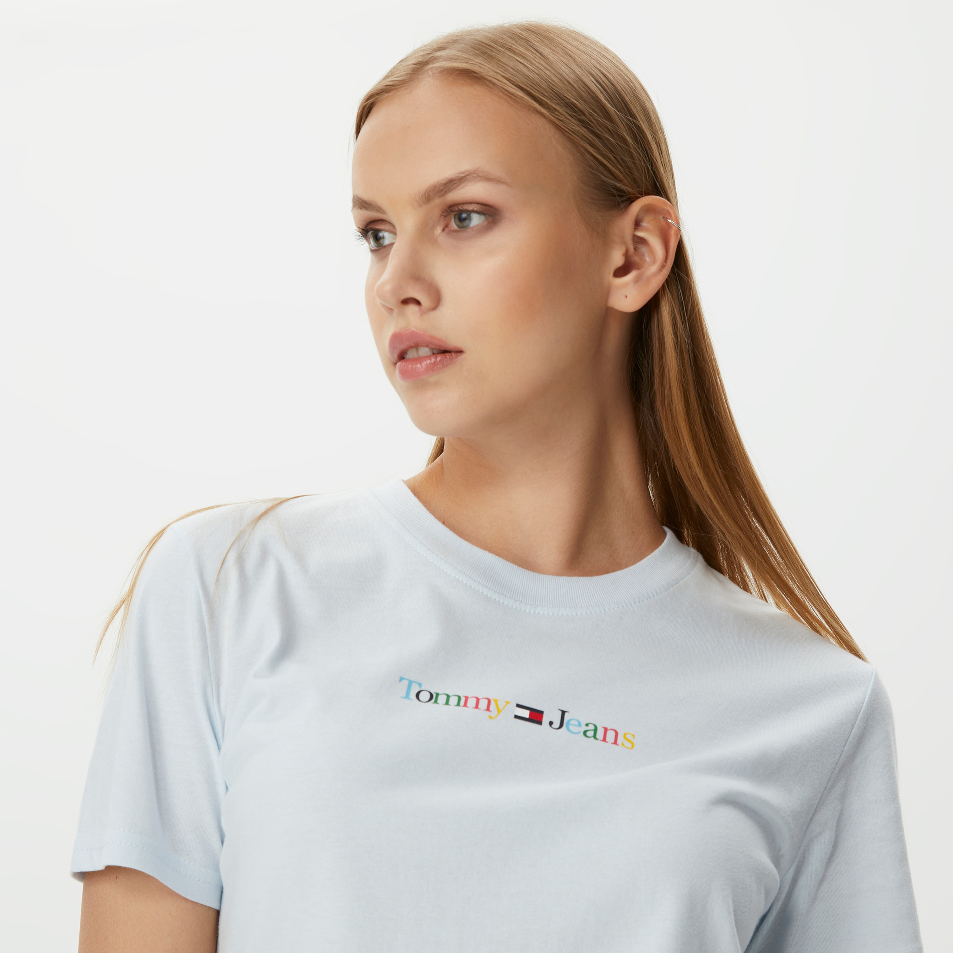 Tommy Jeans Classics Kadın Mavi T-shirt