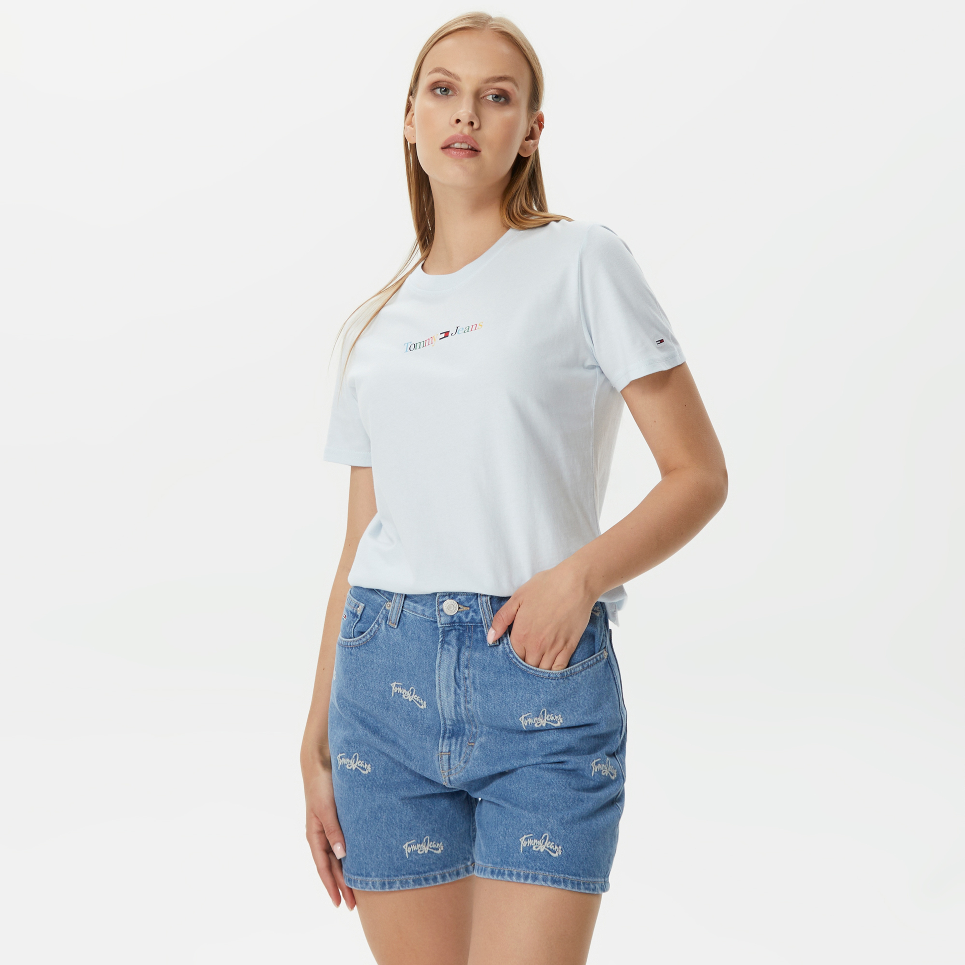 Tommy Jeans Classics Kadın Mavi T-shirt